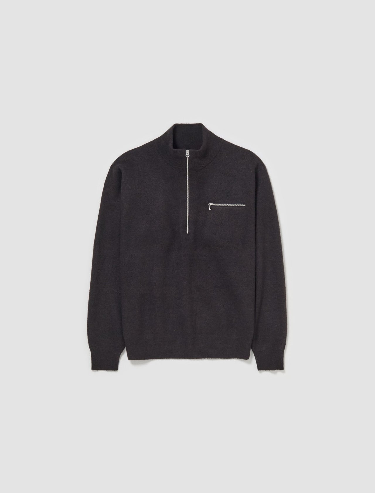 Half Zip Mock Neck Sweater in Black