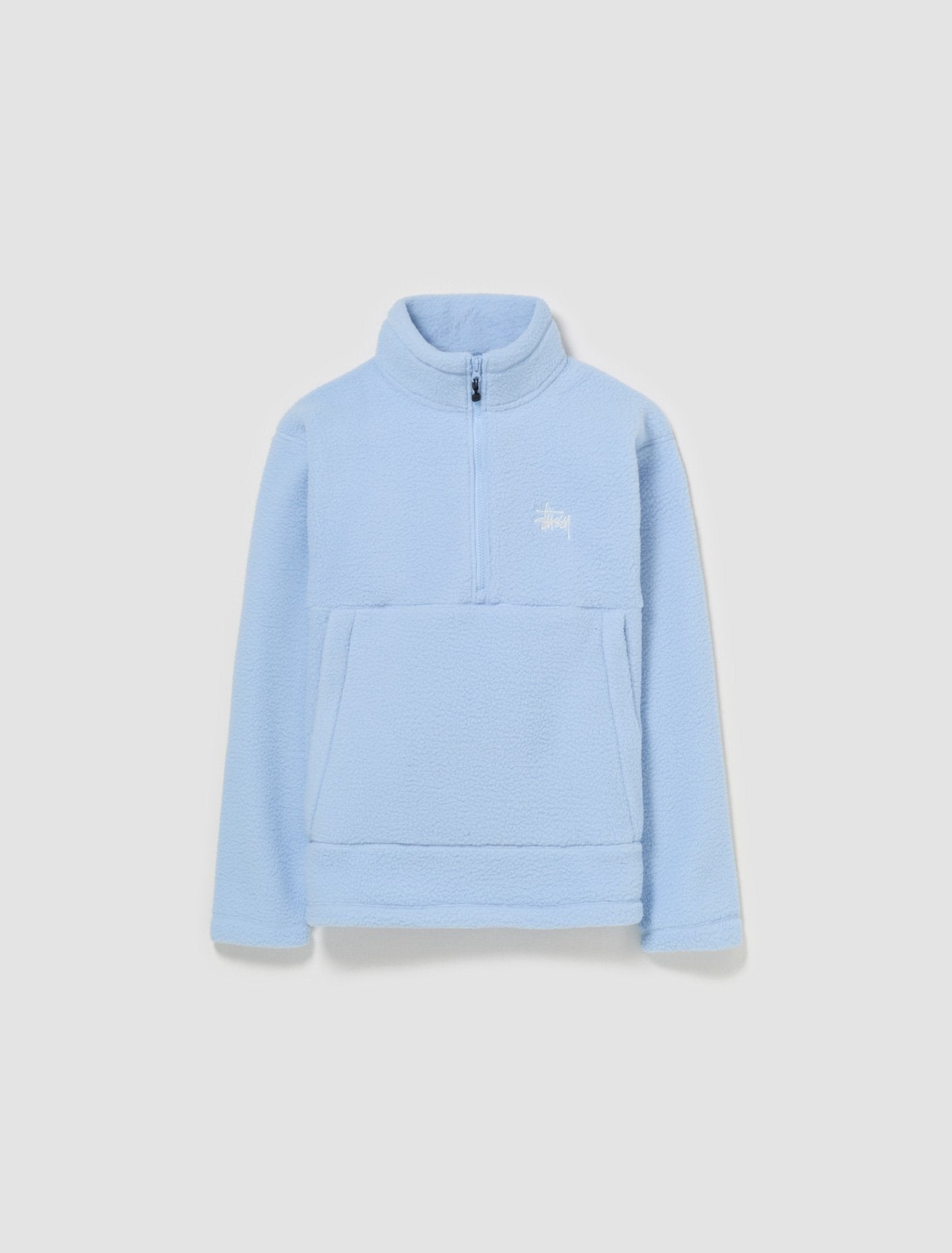 Half Zip Mock Neck Polar Fleece in Blue