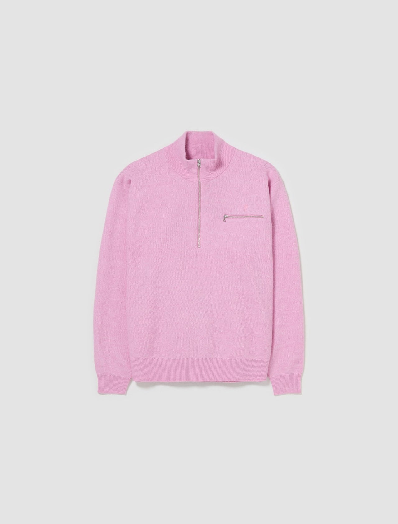 Half Zip Mock Neck Sweater in Pink