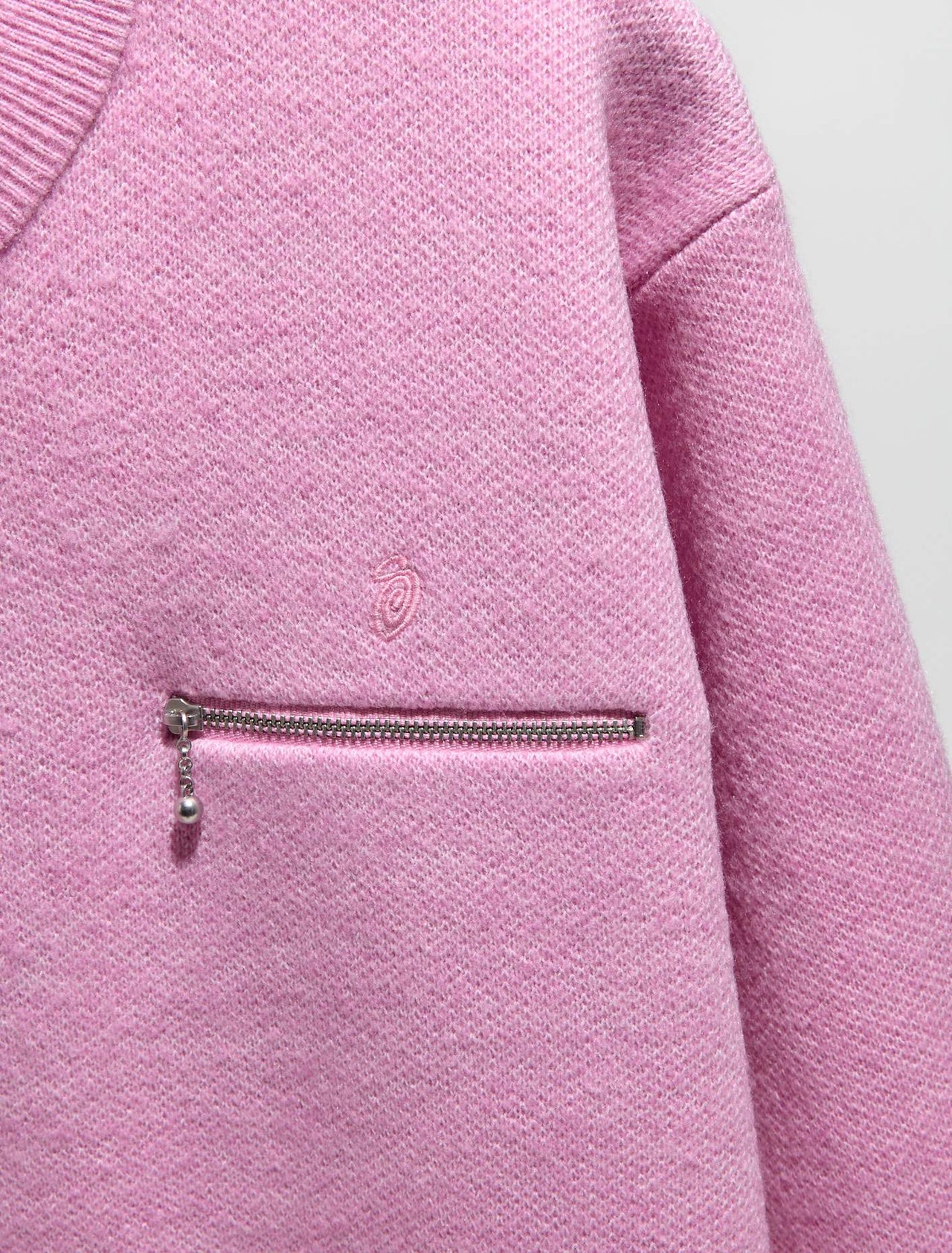 Half Zip Mock Neck Sweater in Pink