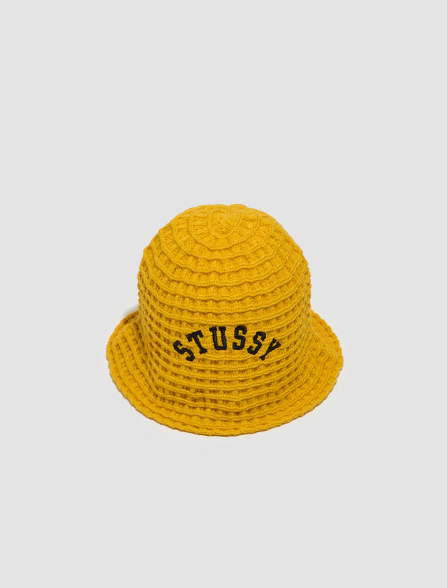 Waffle Knit Bucket Hat in Sunflower