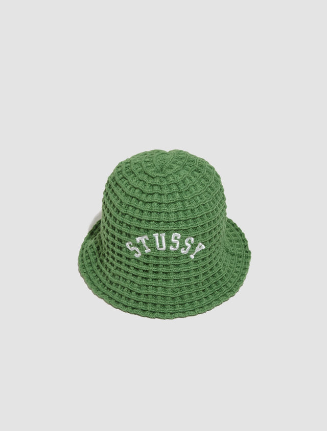 Waffle Knit Bucket Hat in Green