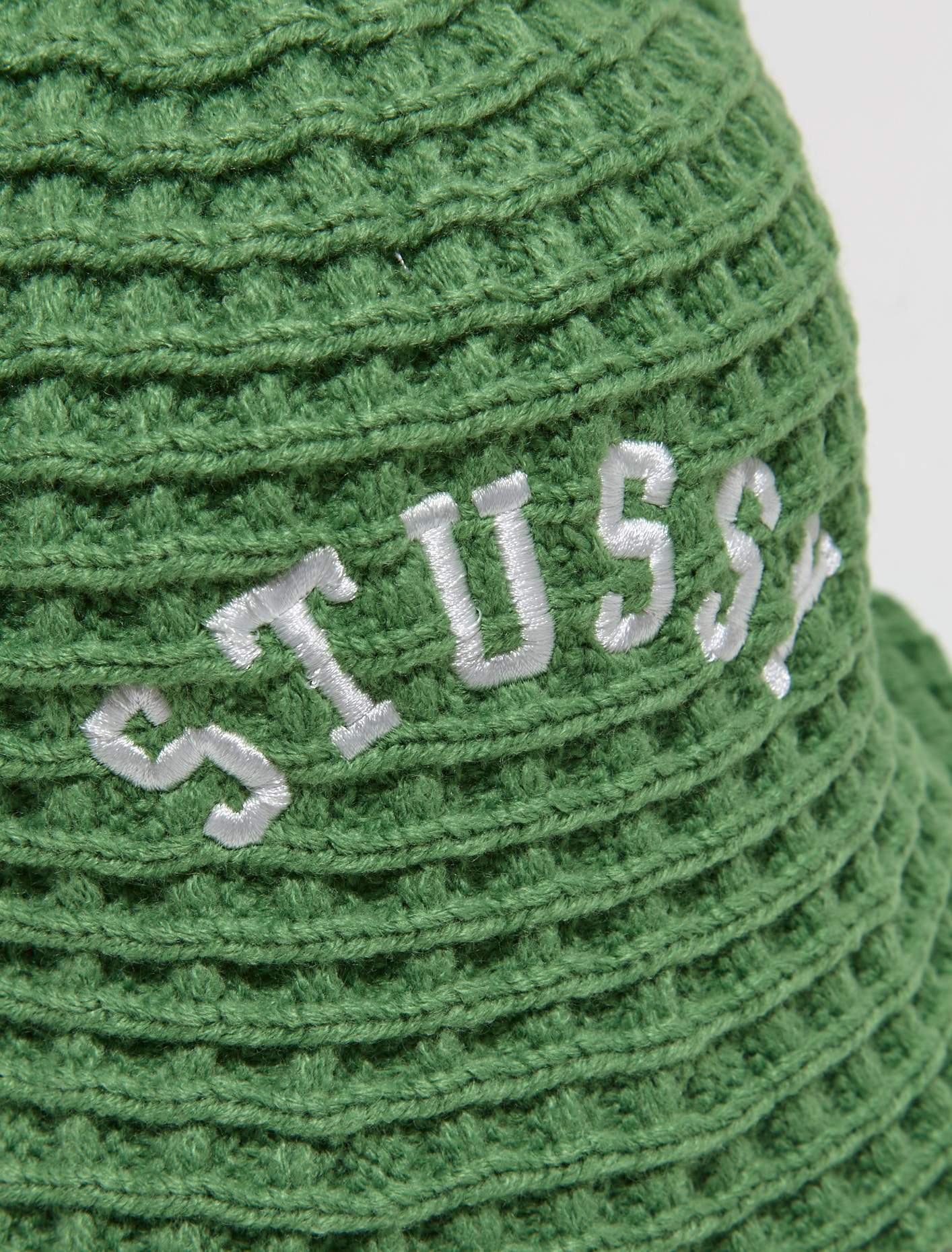 Waffle Knit Bucket Hat in Green