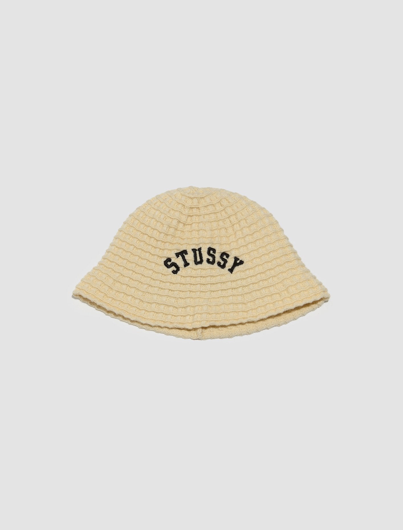 Waffle Knit Bucket Hat in Bone