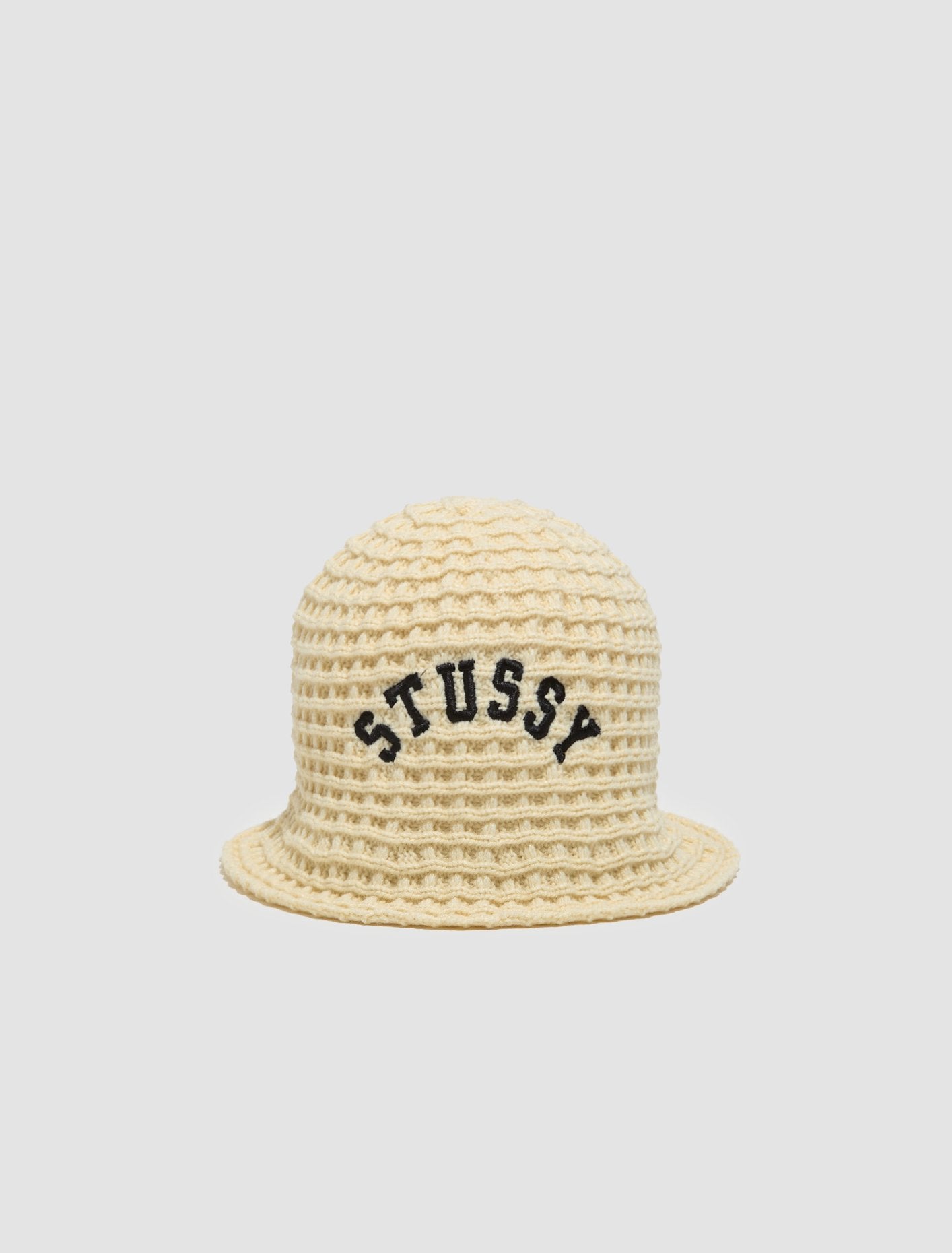 Waffle Knit Bucket Hat in Bone