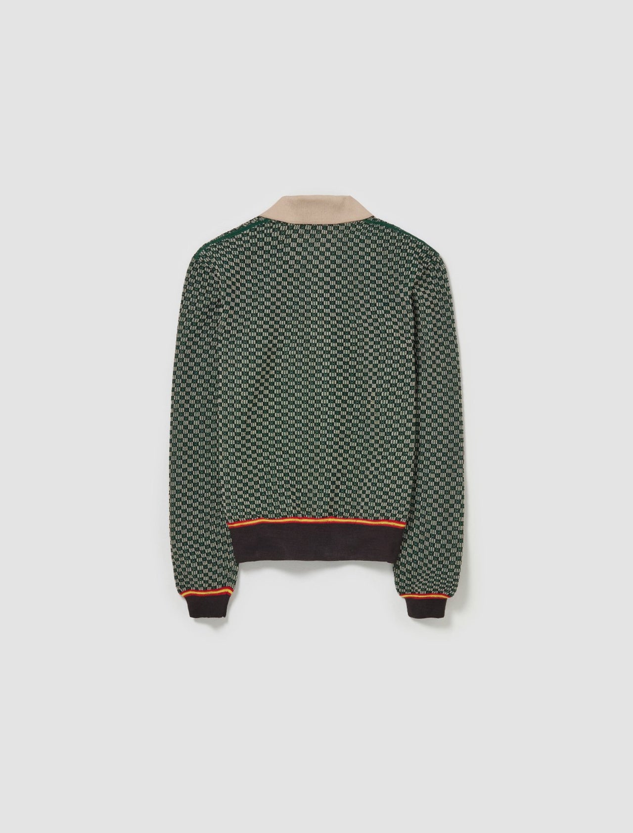 Valley Knit Polo in Green & Brown