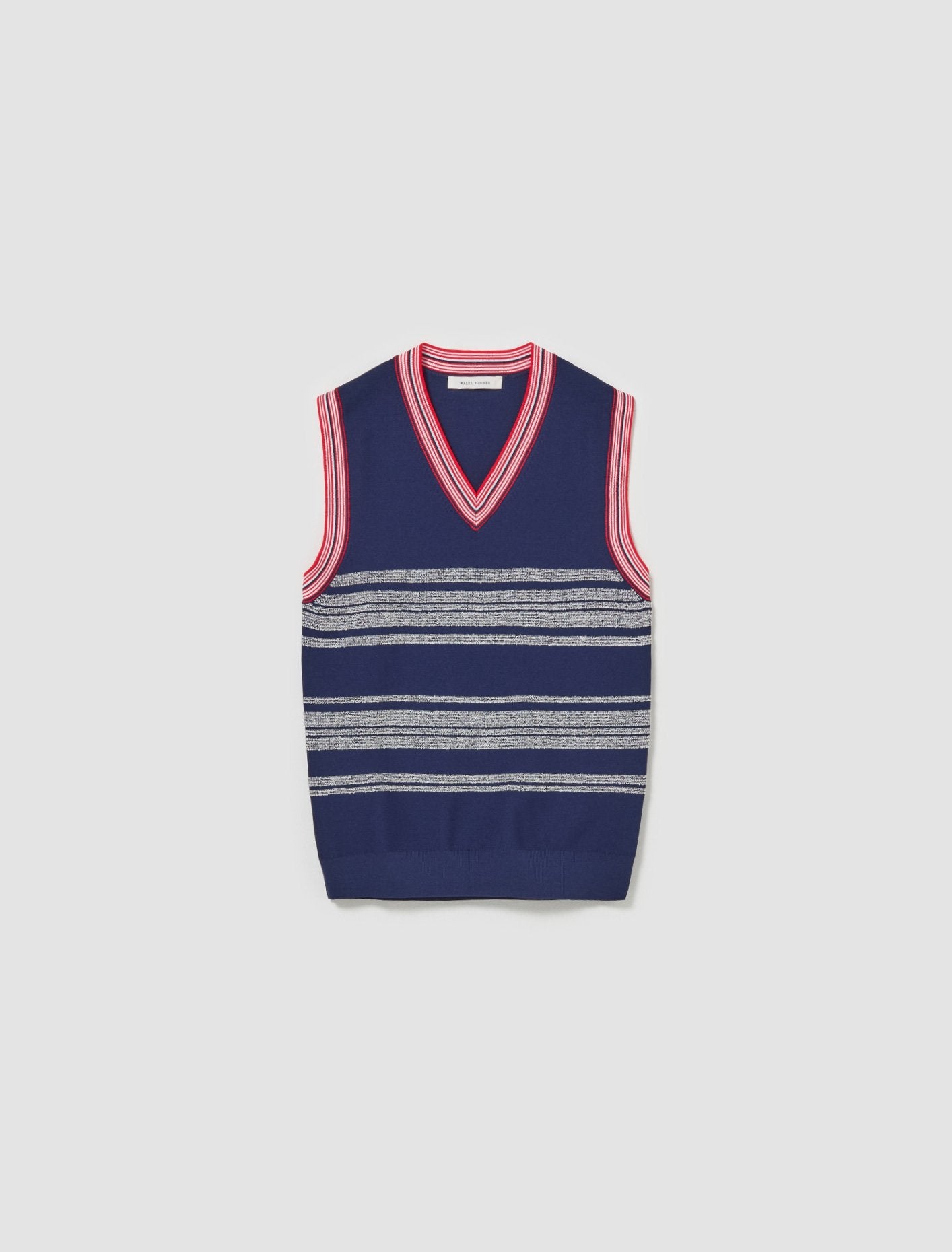 Shade Vest in Navy, Red & White