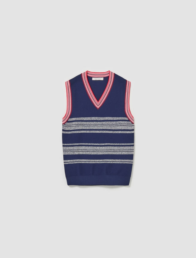 Shade Vest in Navy, Red & White