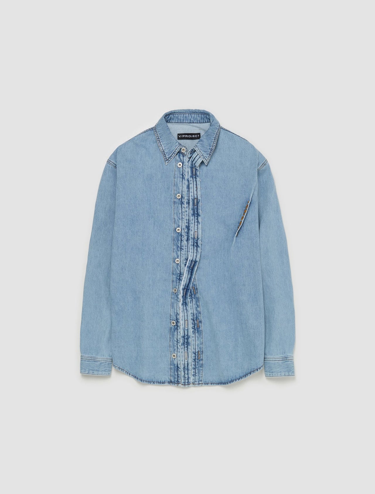 Hook and Eye Denim Shirt in Ice Blue