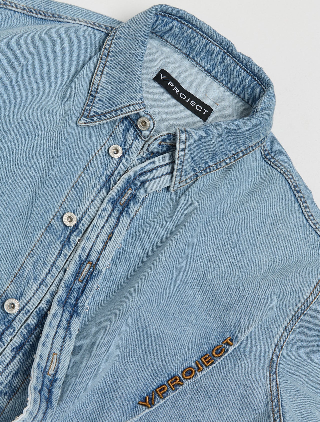 Hook and Eye Denim Shirt in Ice Blue