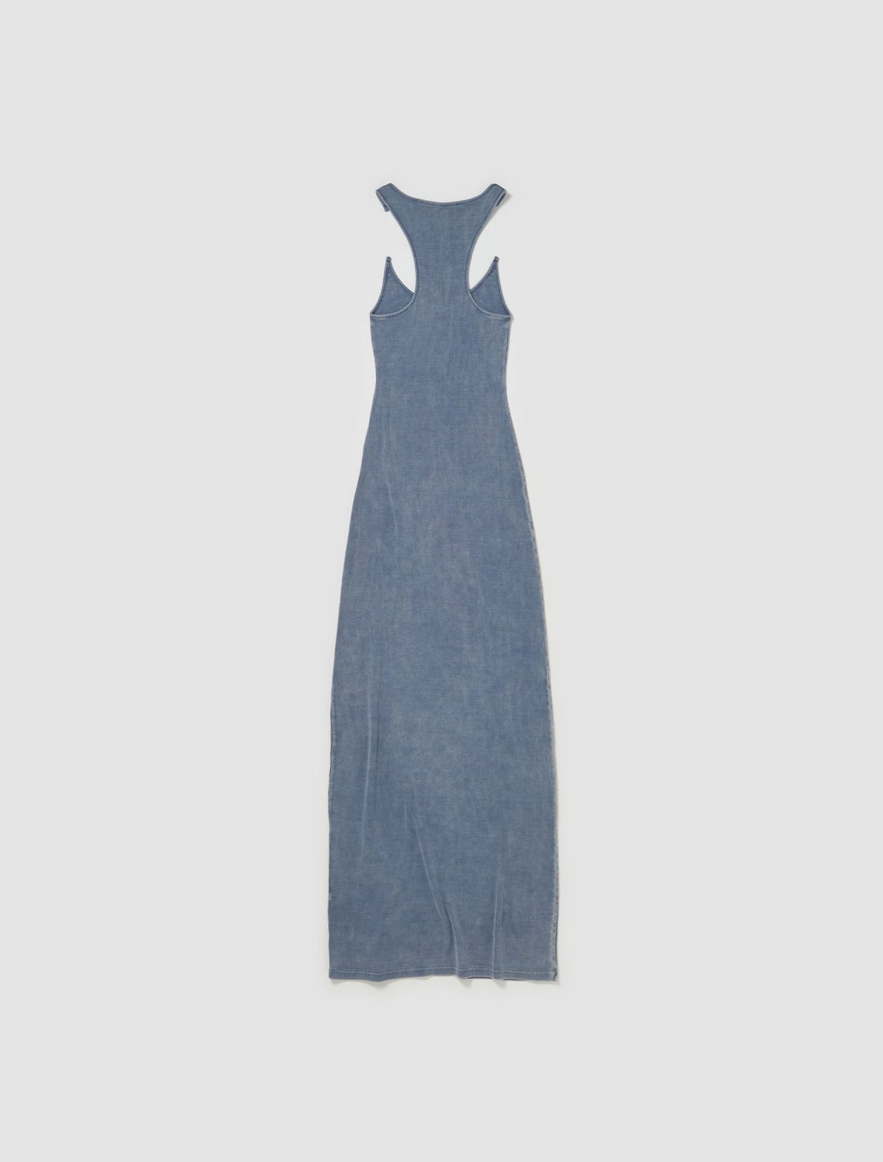 Invisible Strap Dress in Blue Acid Wash