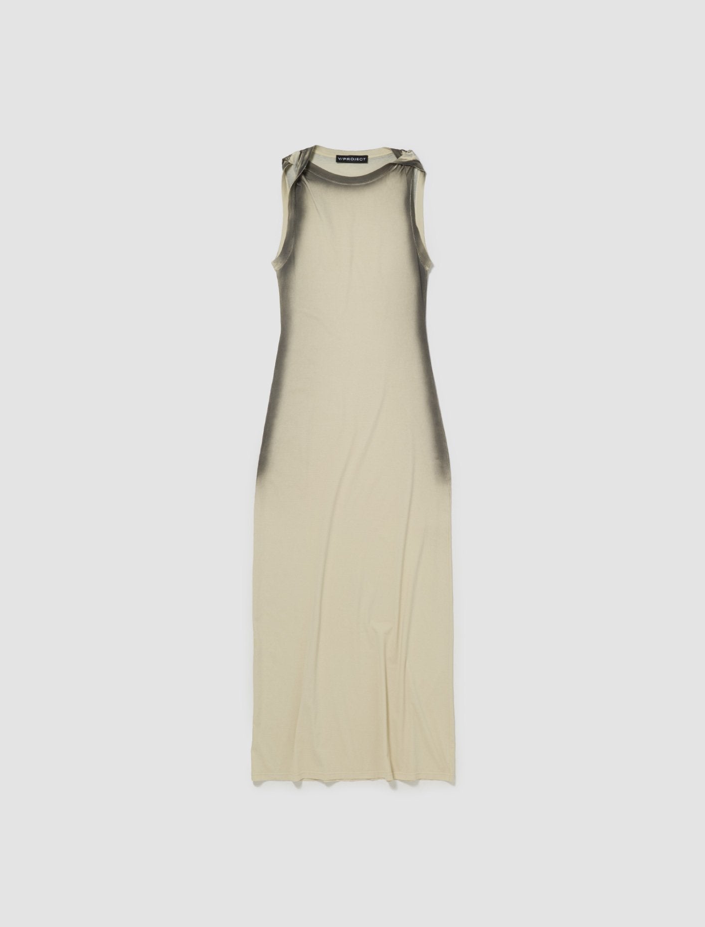 Twisted Shoulder Tank Dress in Beige Spray