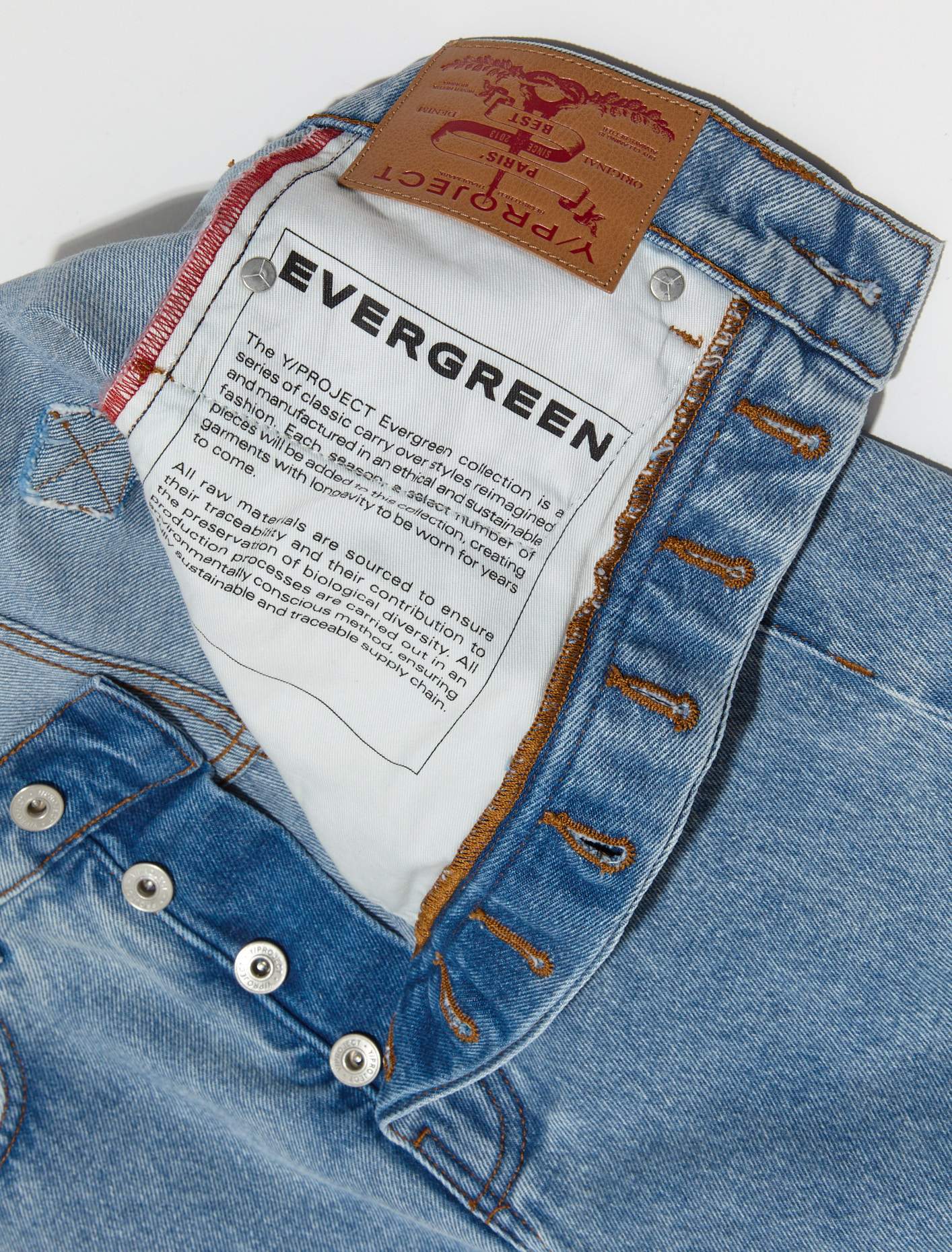 Evergreen Asymetric Waist Jeans in Ice Blue