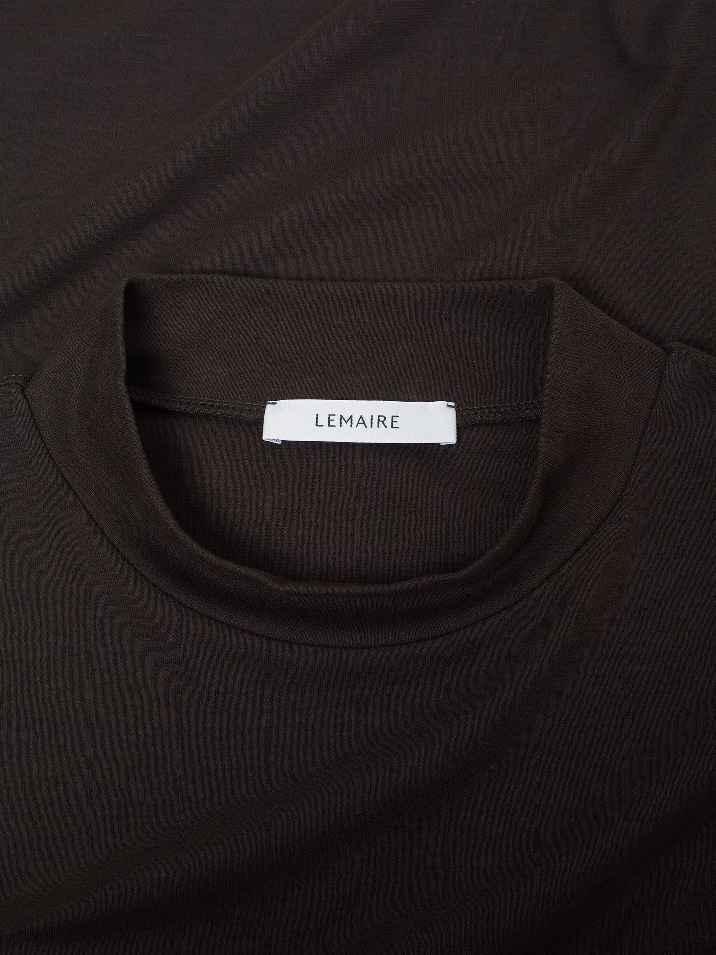 Mock Neck Long Sleeve T-Shirt in Dark Espresso