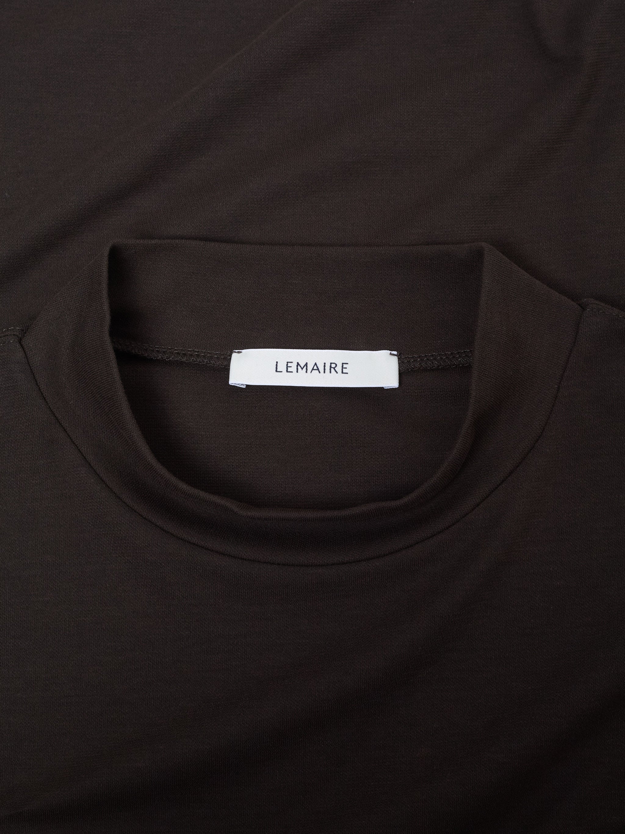 Mock Neck Long Sleeve T-Shirt in Dark Espresso