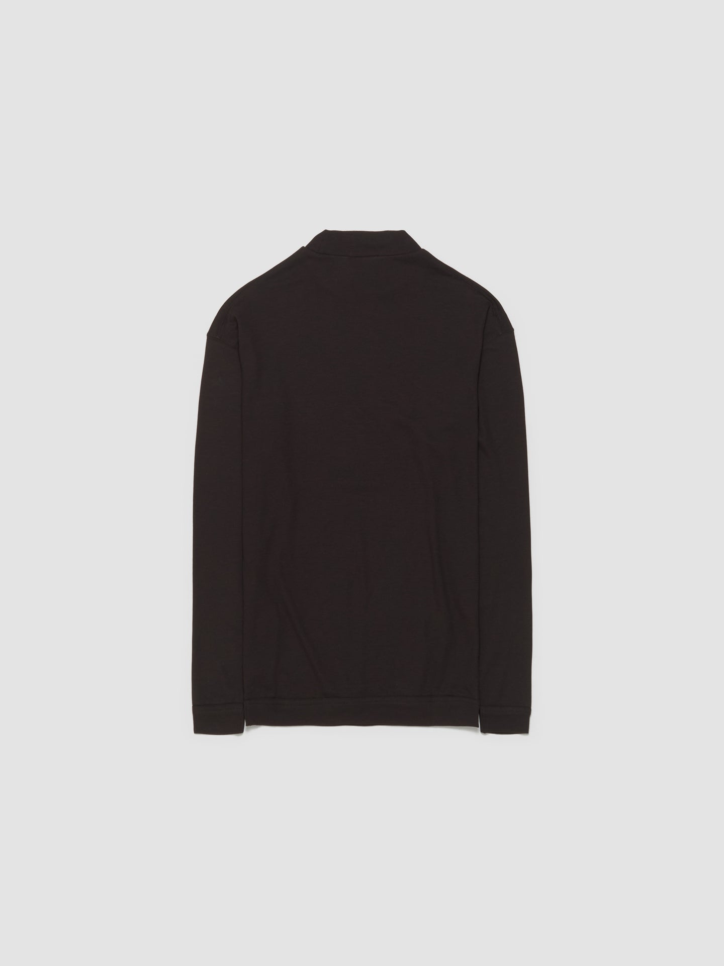 Mock Neck Long Sleeve T-Shirt in Dark Espresso