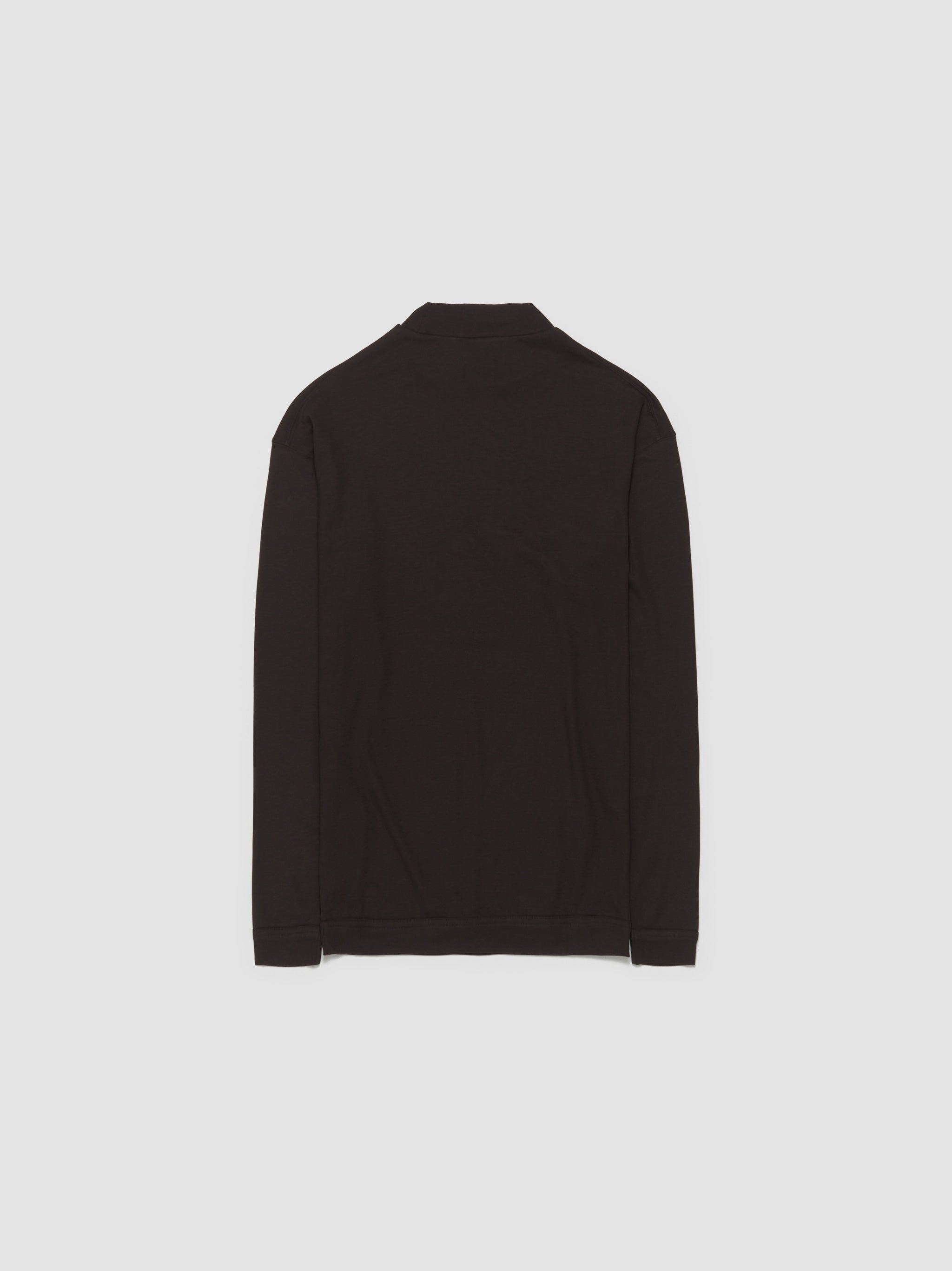 Mock Neck Long Sleeve T-Shirt in Dark Espresso