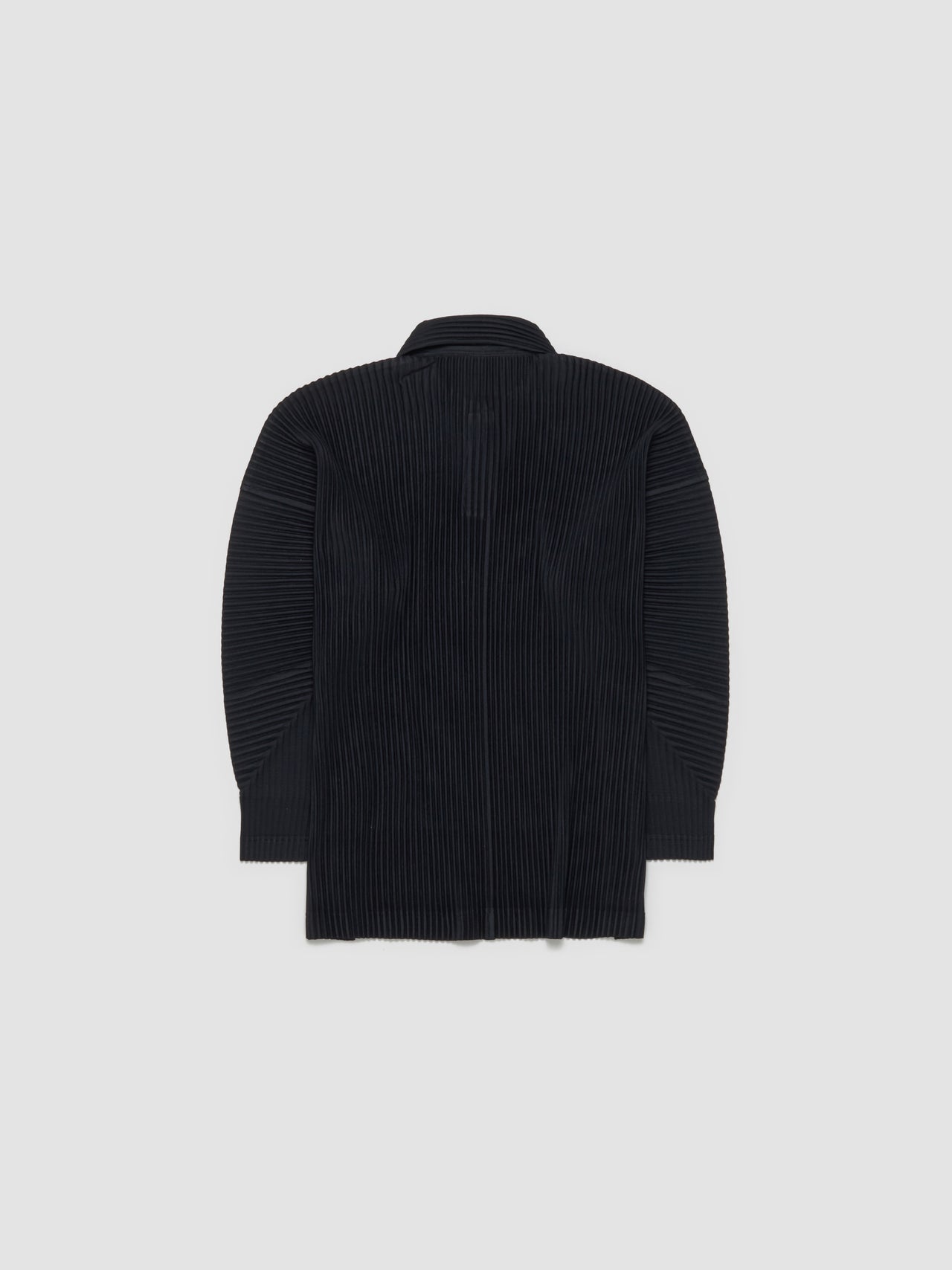 Pleated Polo Shirt in Black