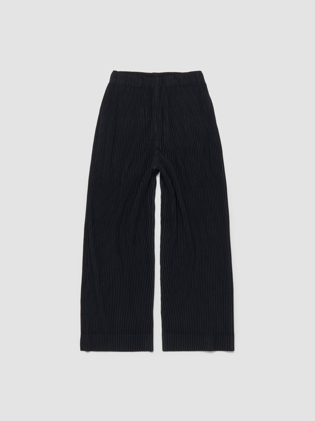 Pleated Straight Leg Trousers in Black