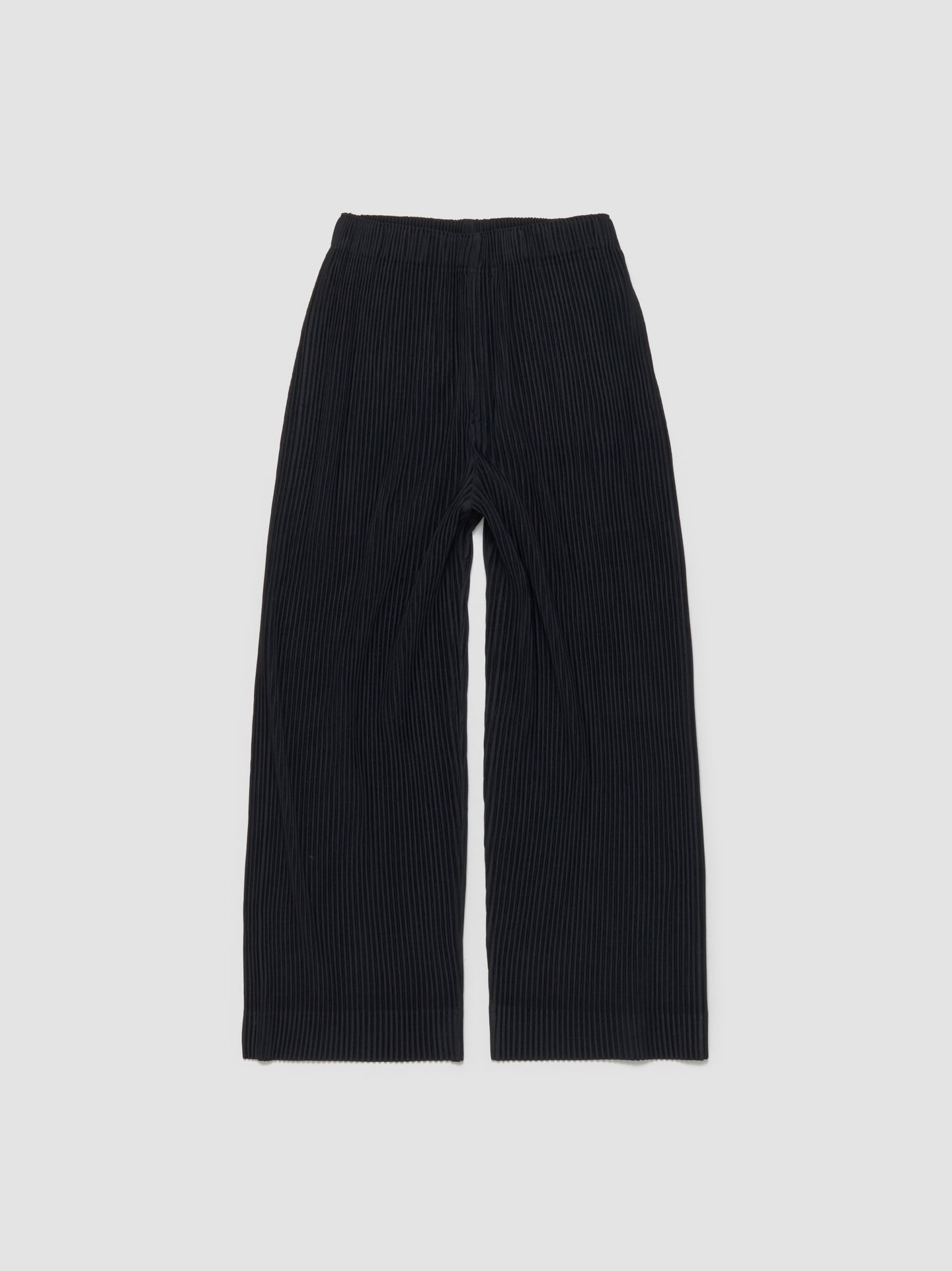 Pleated Straight Leg Trousers in Black