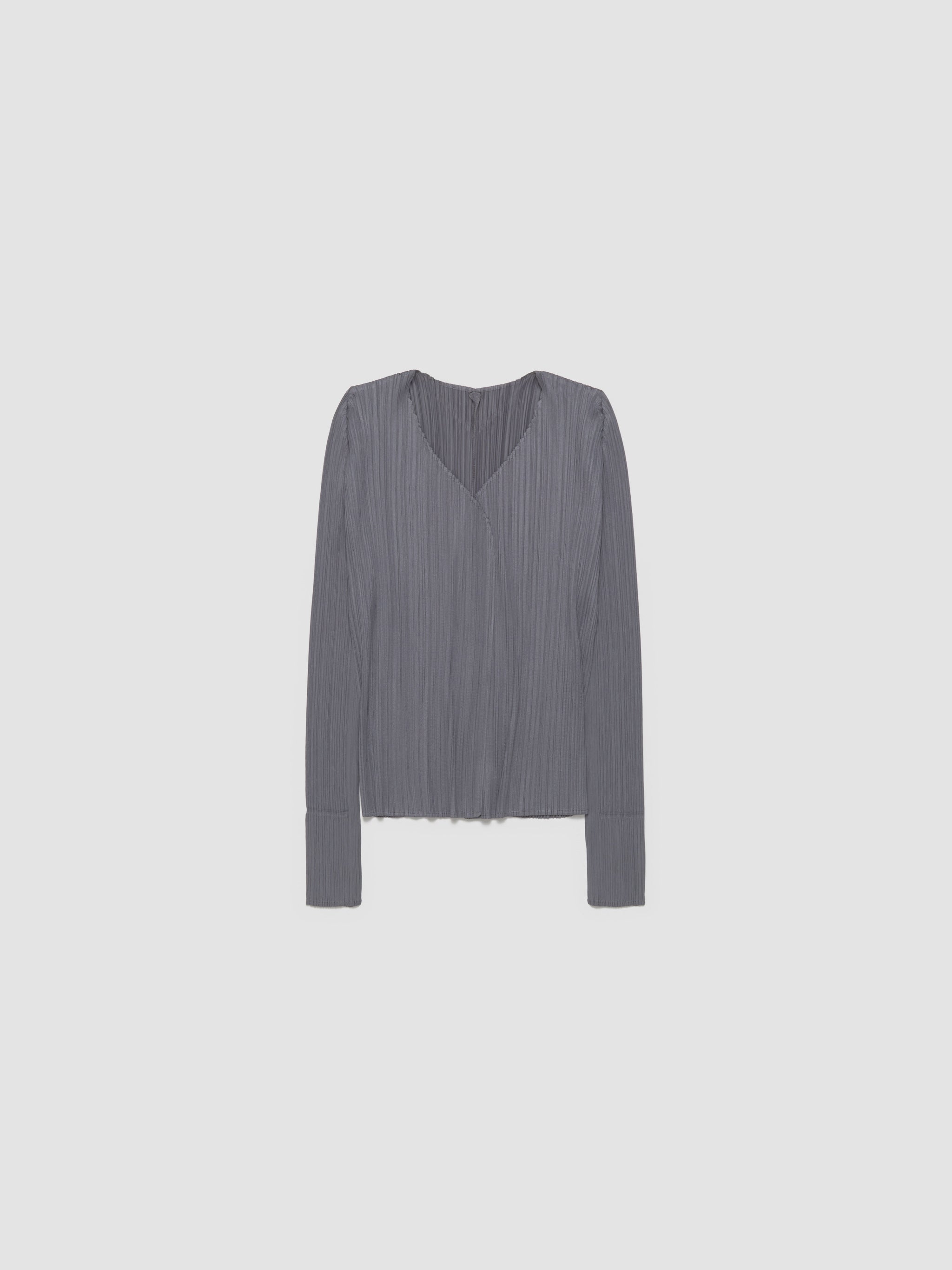 Pleated Cardigan in Grey