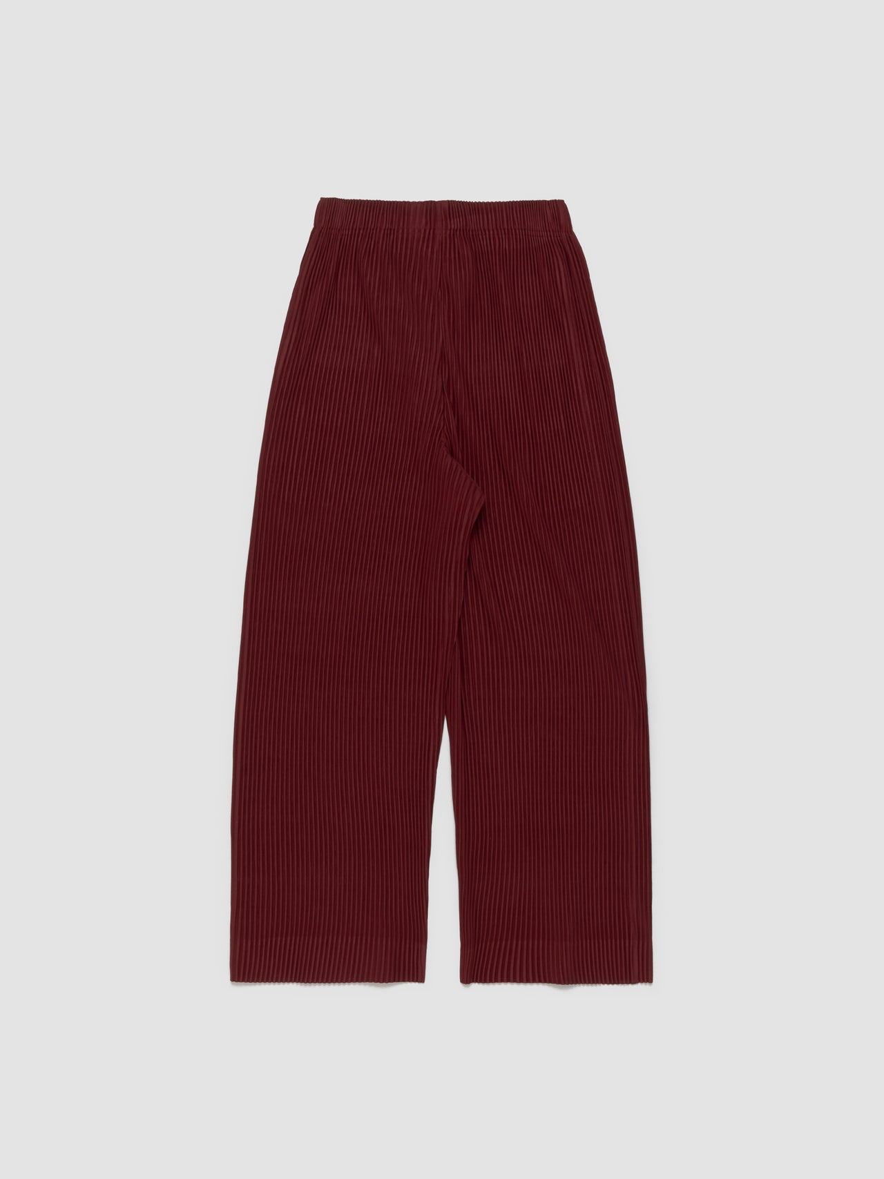 Pleated Straight Leg Trousers in Red