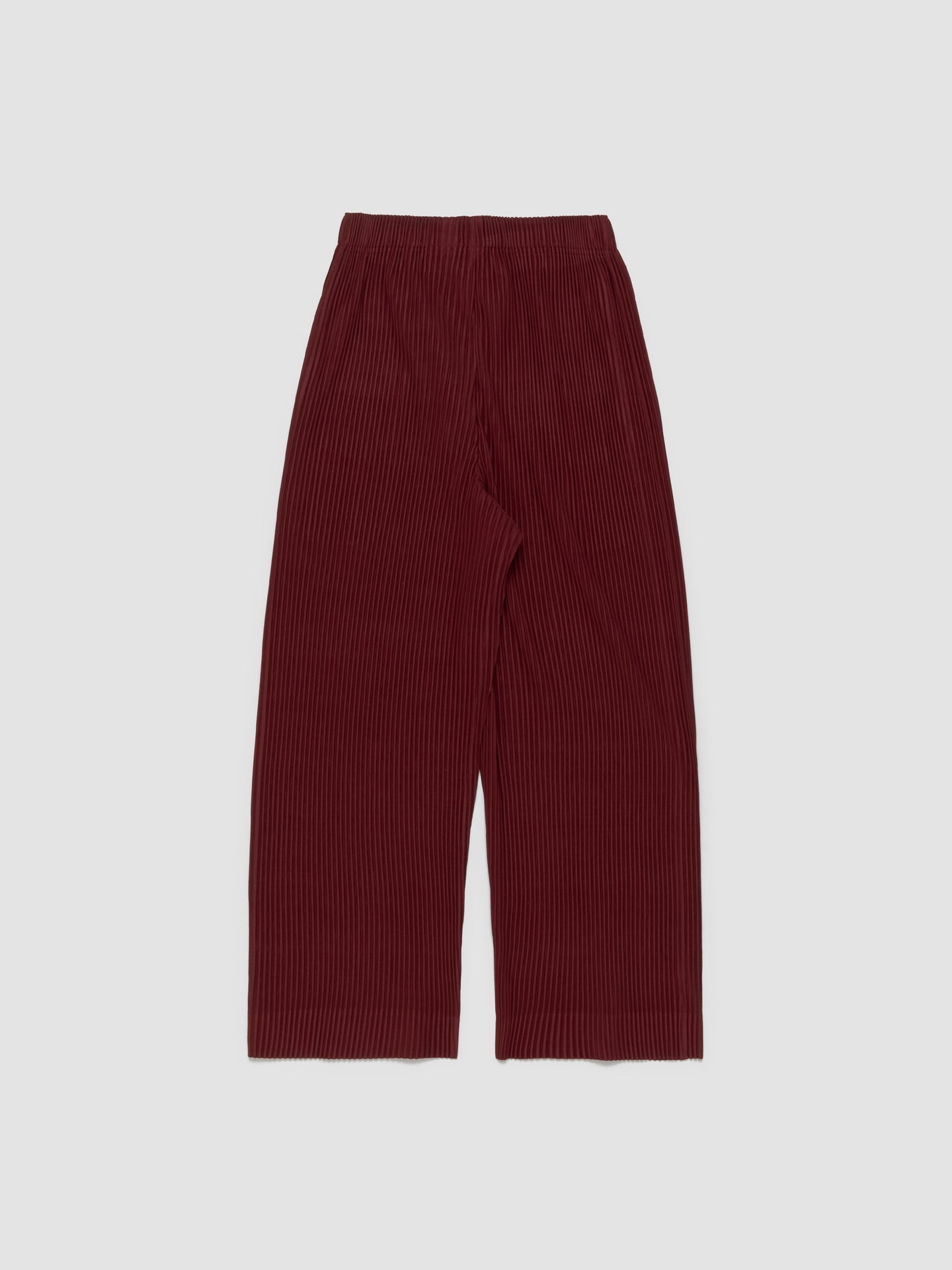 Pleated Straight Leg Trousers in Red