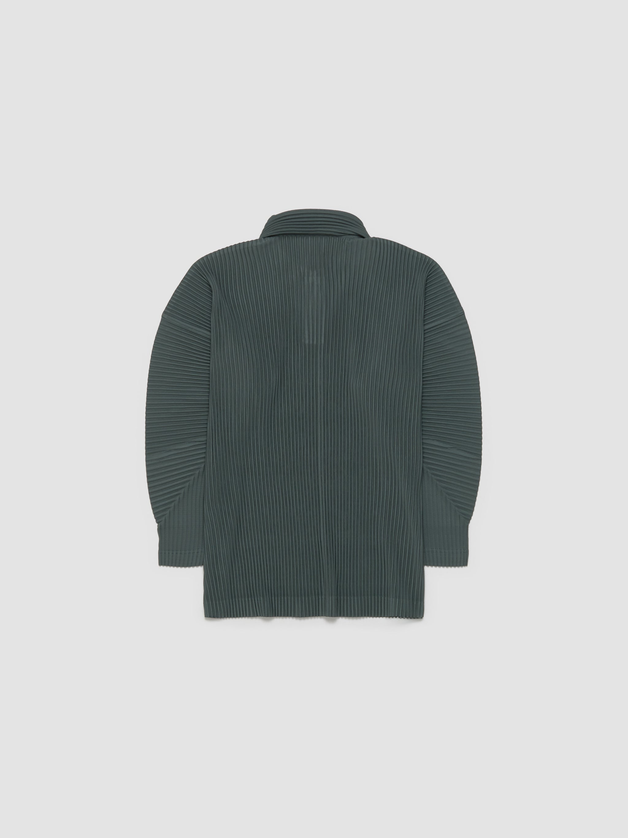 Pleated Polo Shirt in Moss Green