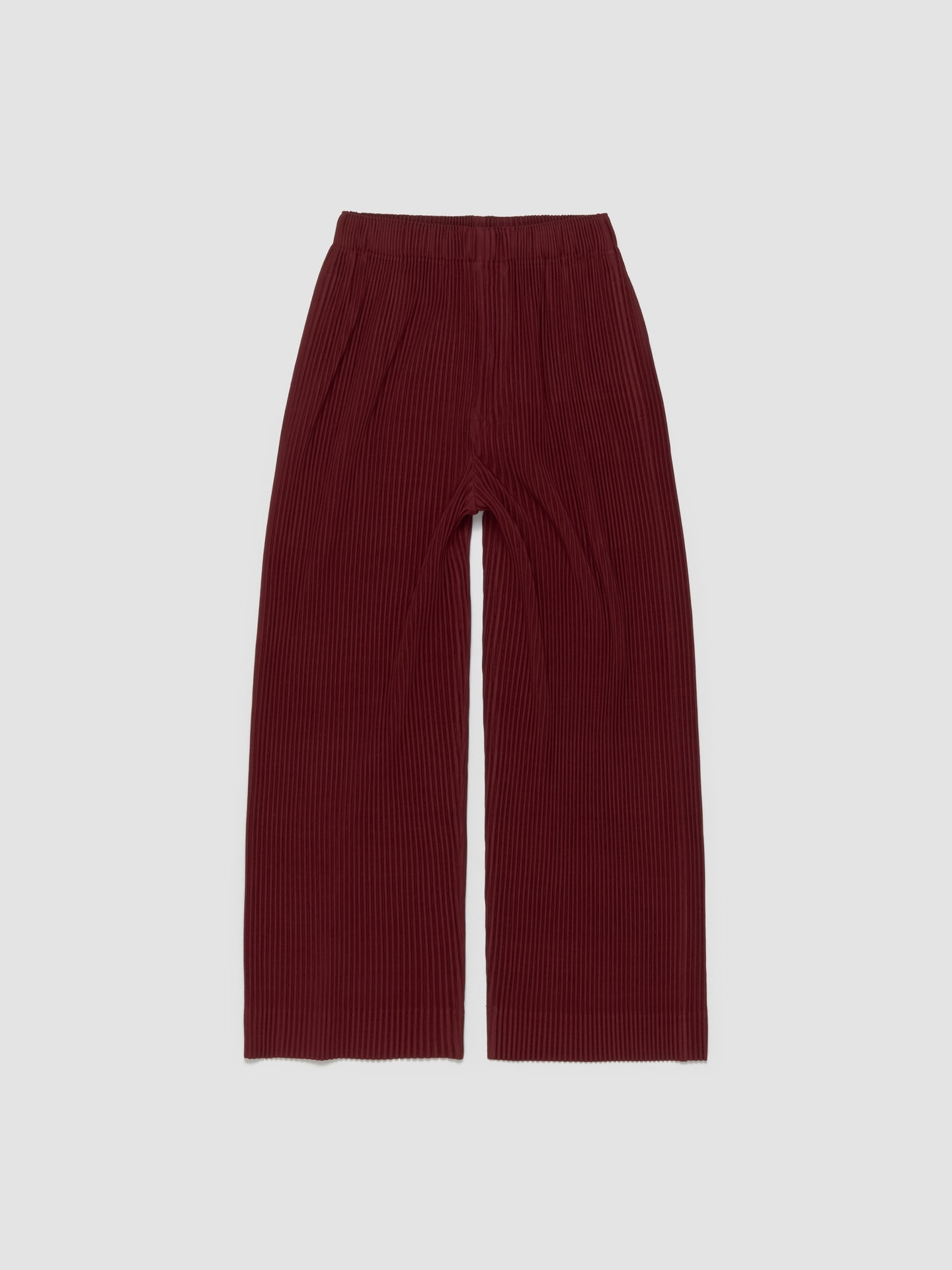 Pleated Straight Leg Trousers in Red