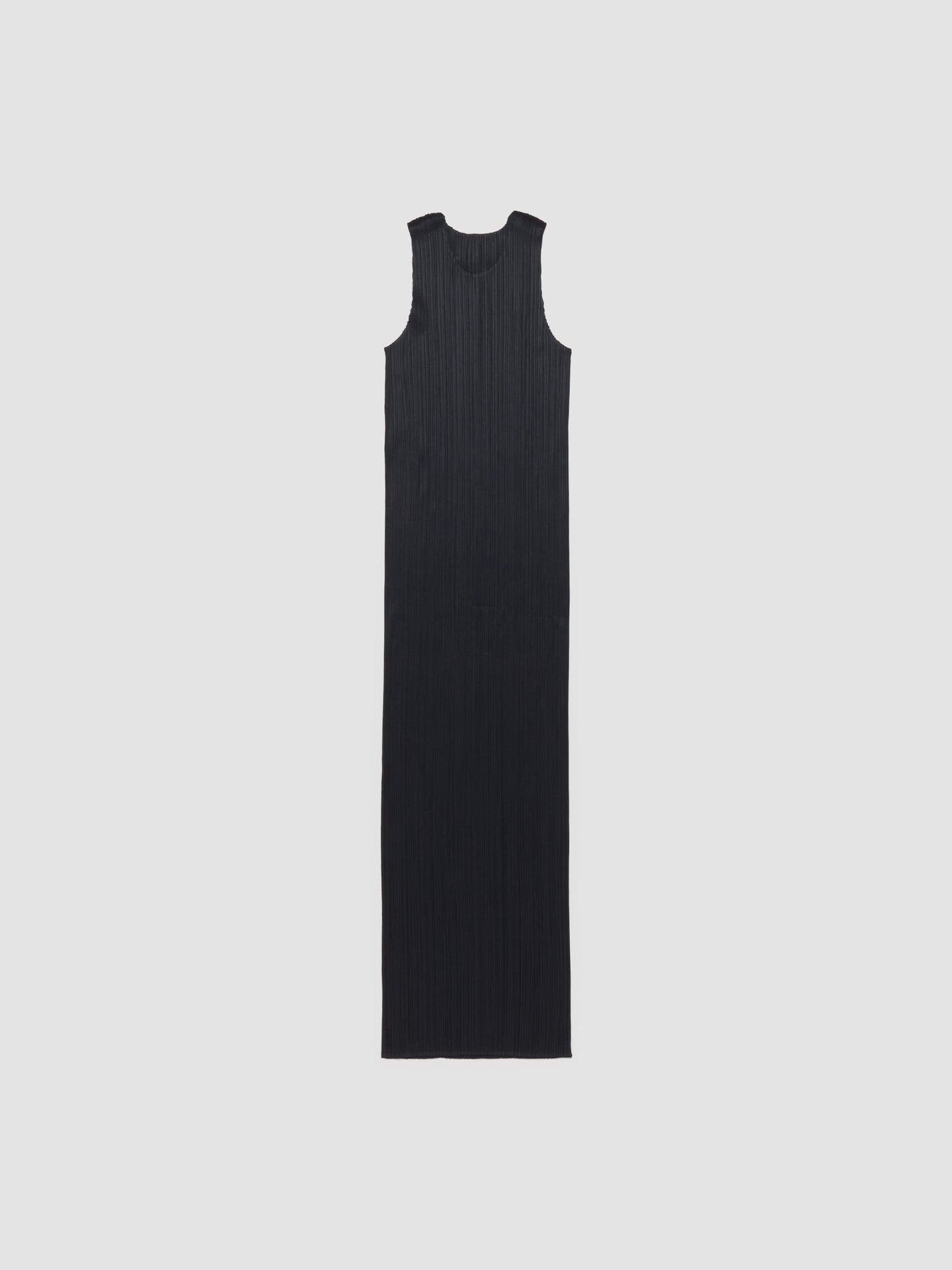 Pleated Sleeveless Dress in Black