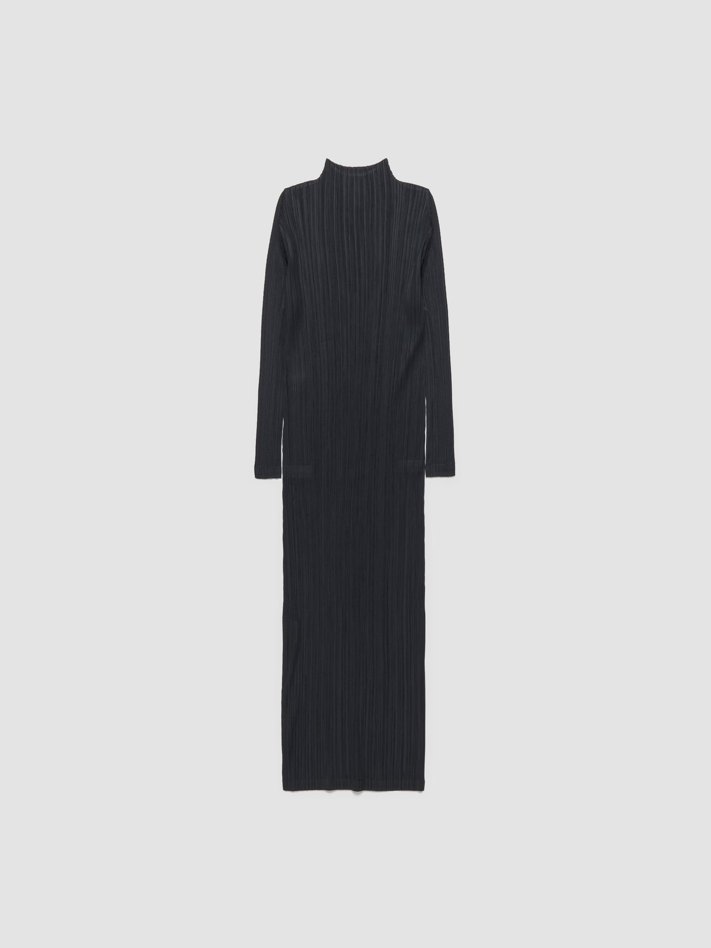 Pleated Long Sleeved Dress in Black