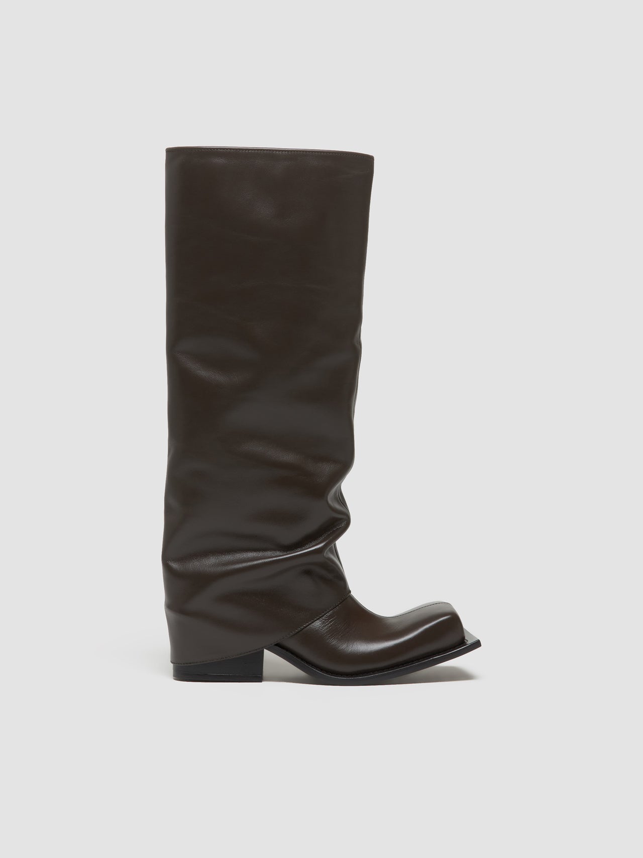 Havva Chunky Heel Trouser Boots in Chocolate Brown