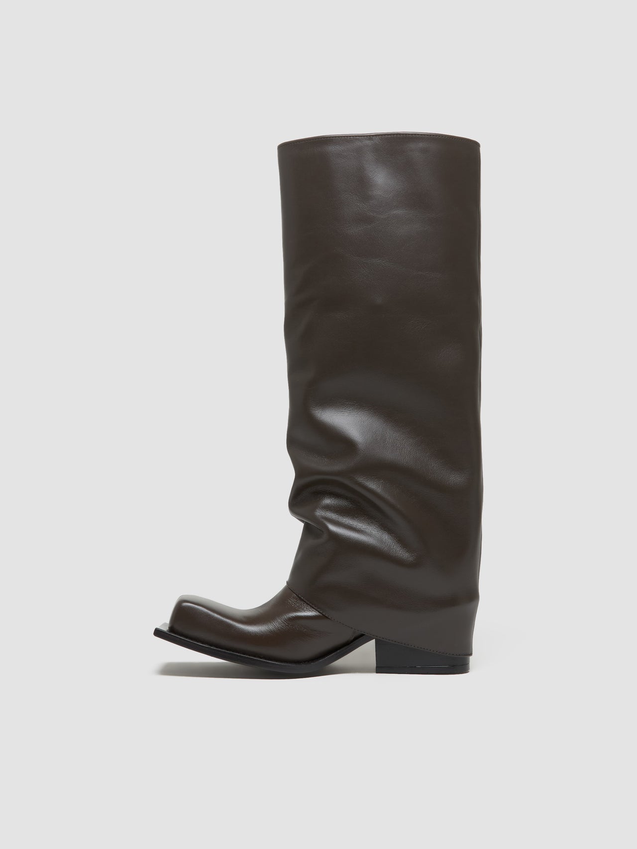 Havva Chunky Heel Trouser Boots in Chocolate Brown