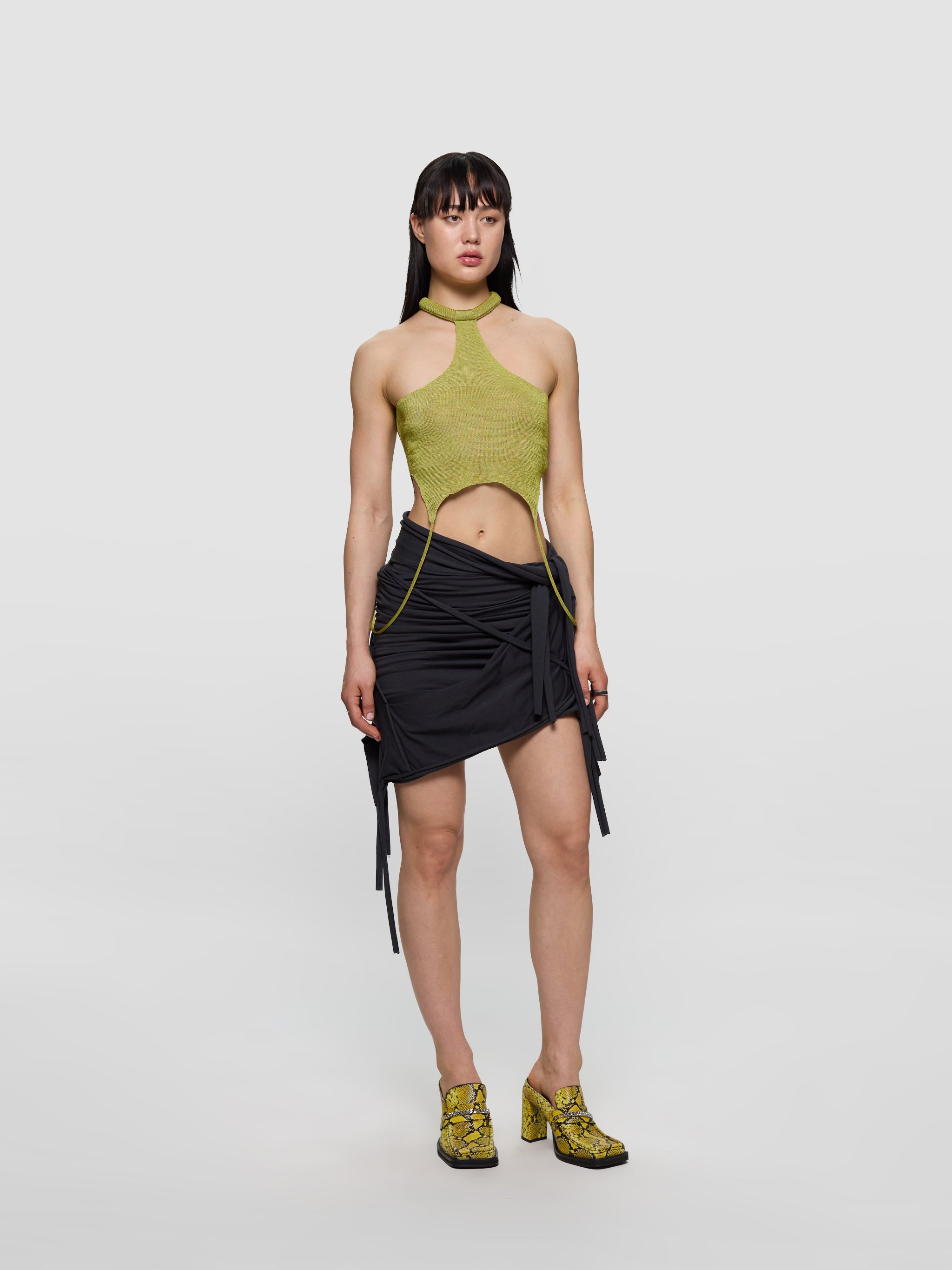 Drape Mini Skirt in Black