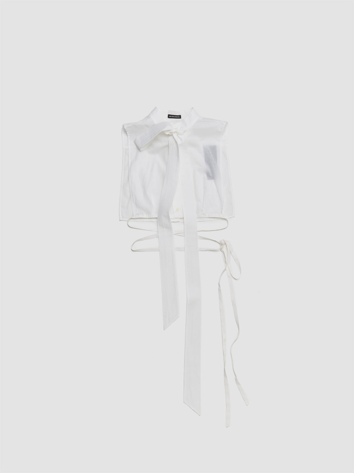 Cyra Plastron With Detachable Foulard in Natural White