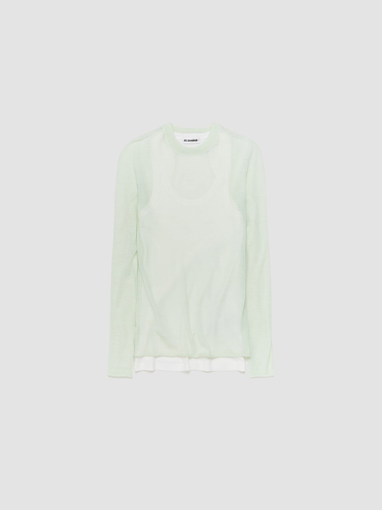 Crewneck Knit Jumper with Jersey Tank Top in Mint