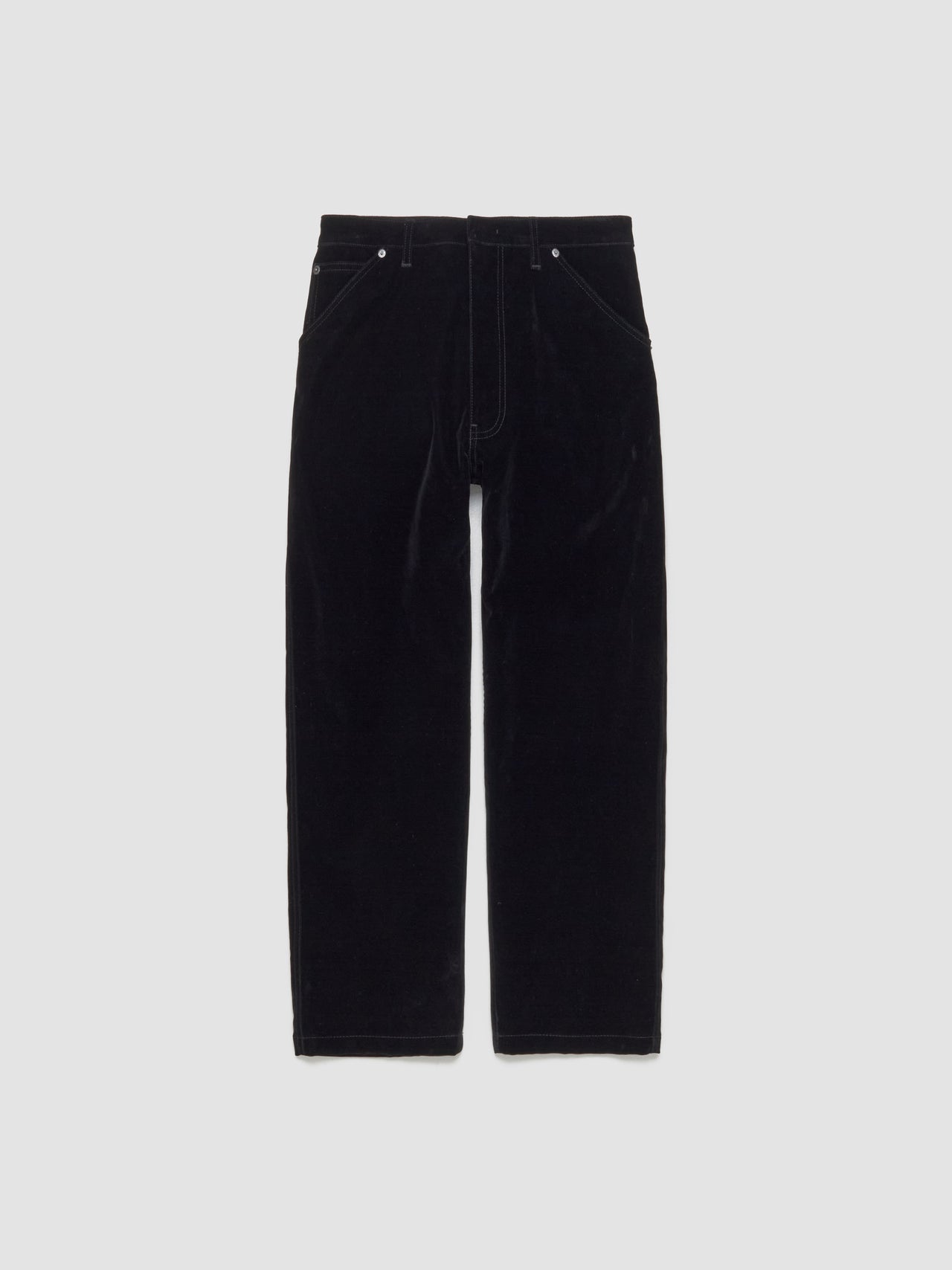 Velvet Denim Pants in Black