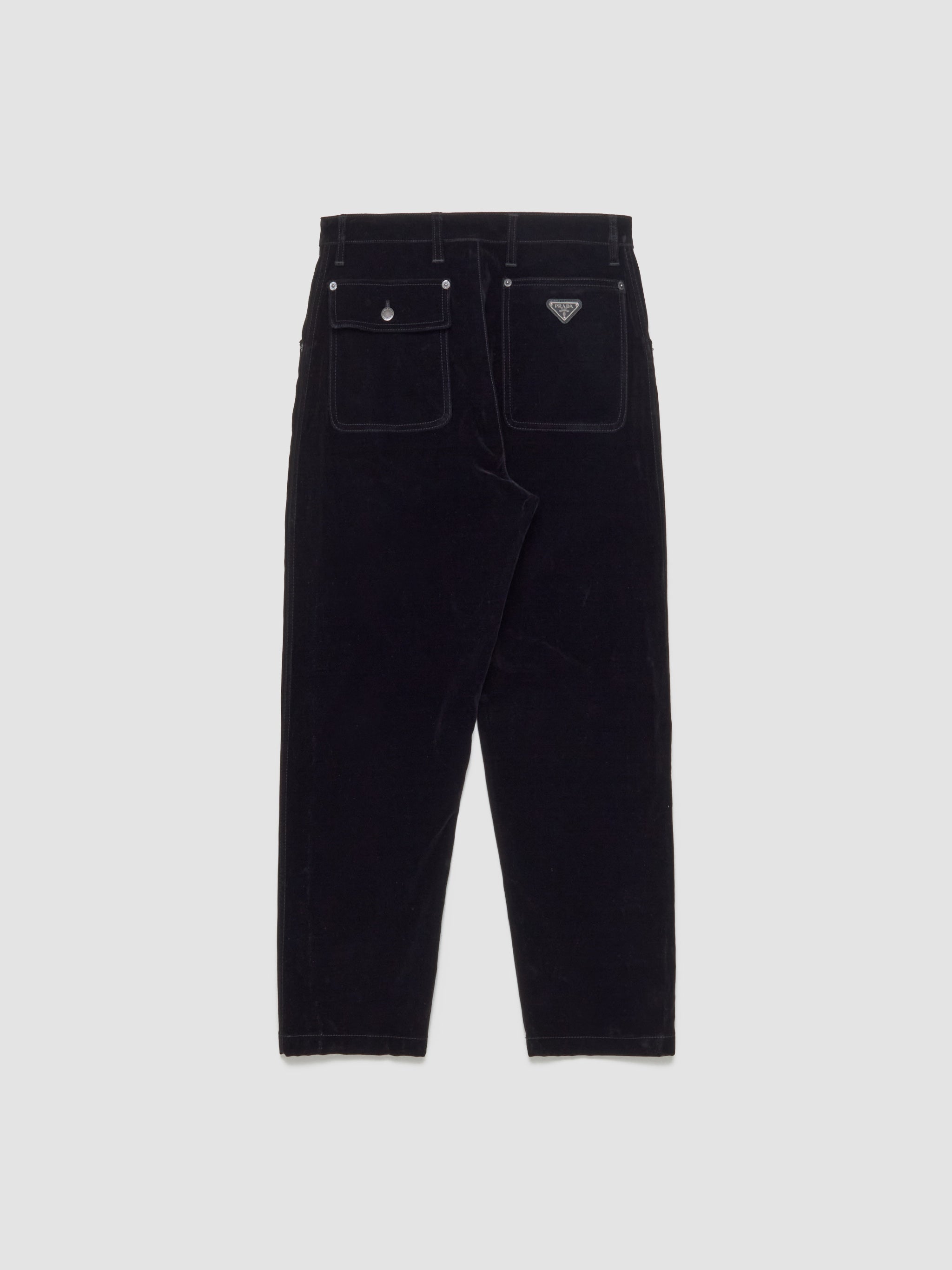 Velvet Denim Pants in Black