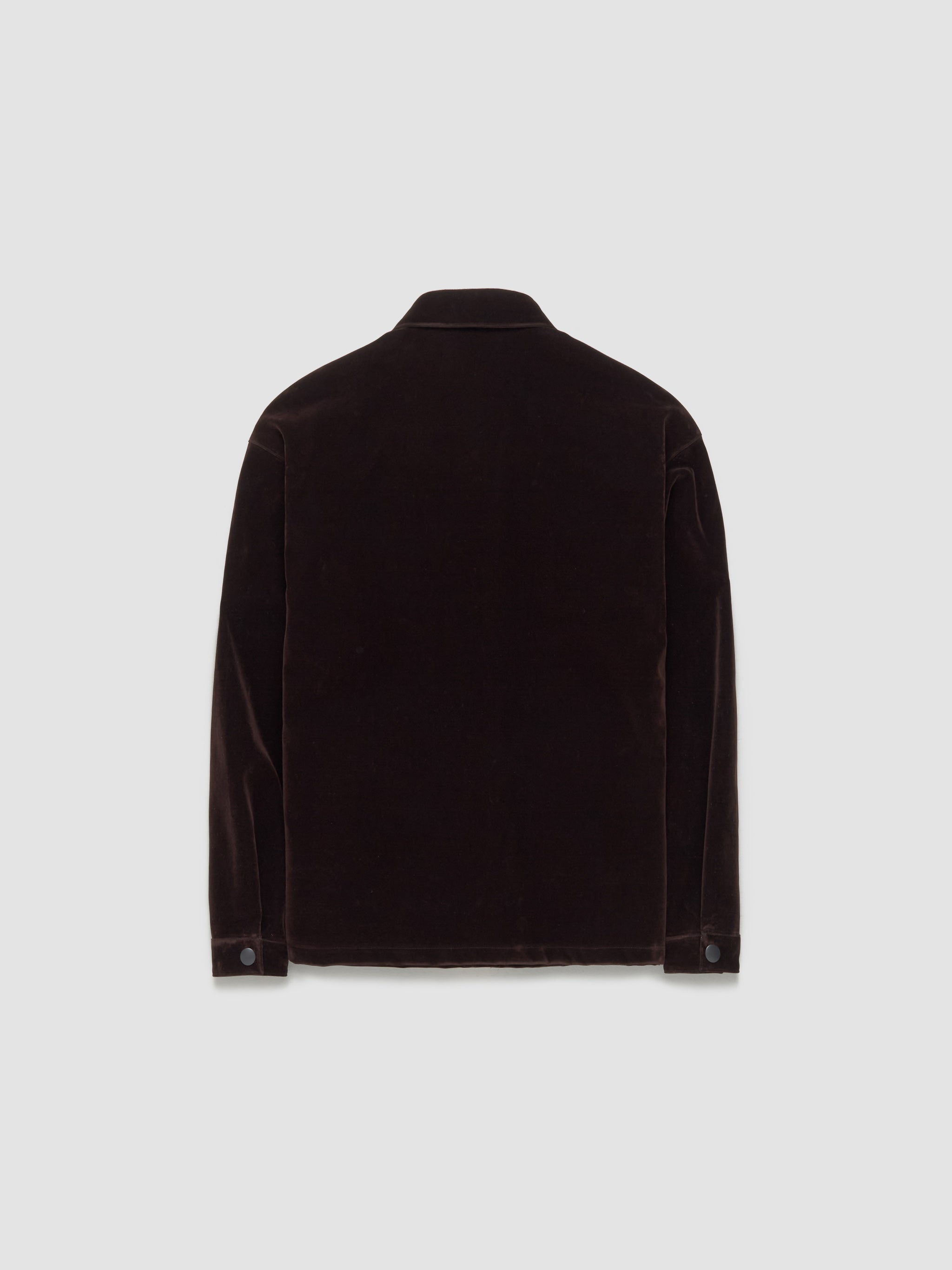 Stretch Velvet Cotton Shirt in Ebony