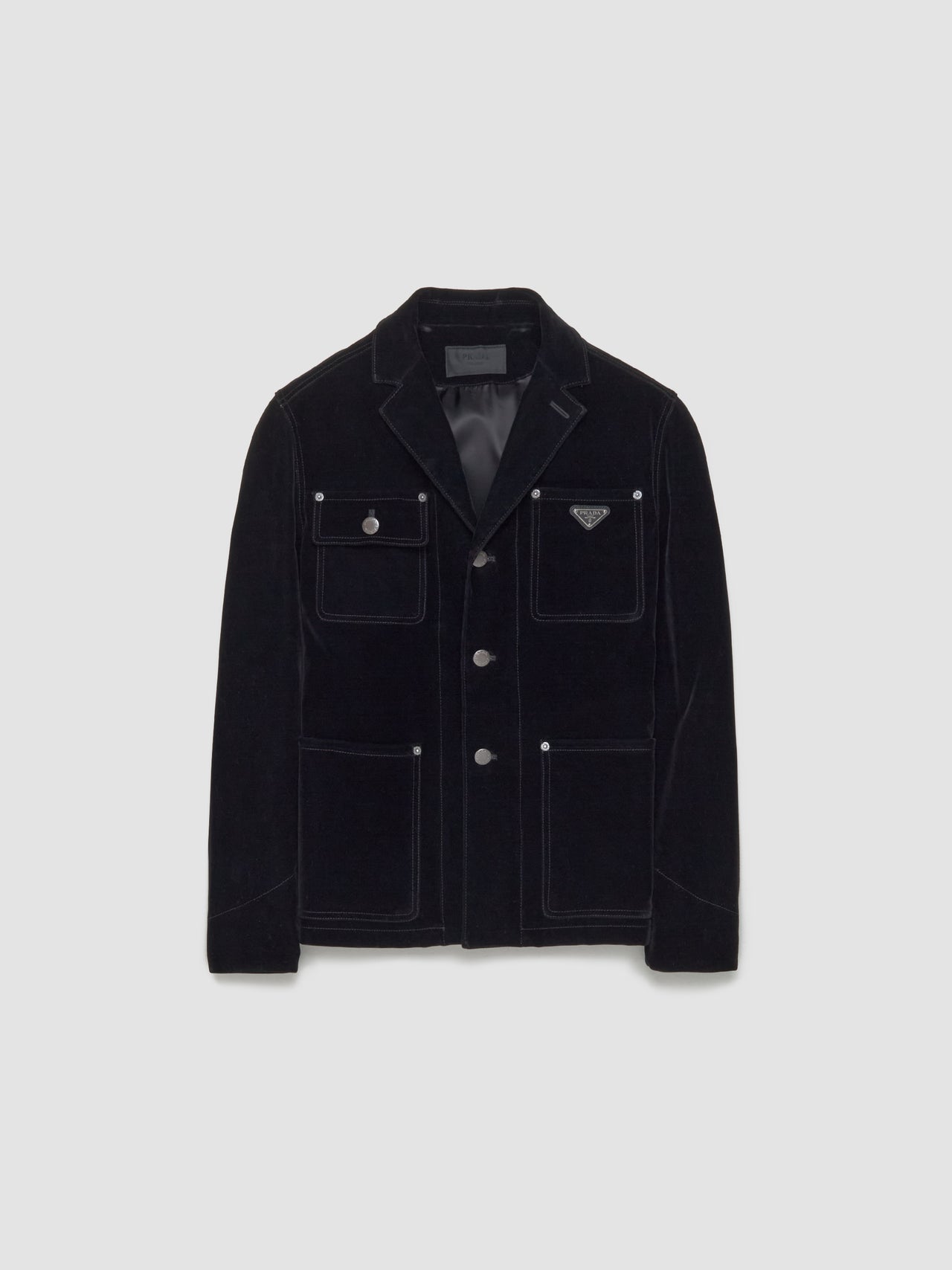 Velvet Denim Blouson in Black