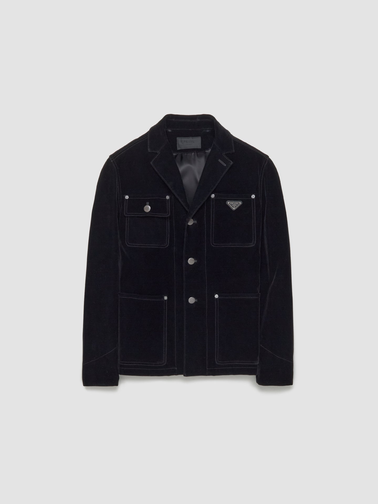 Velvet Denim Blouson in Black