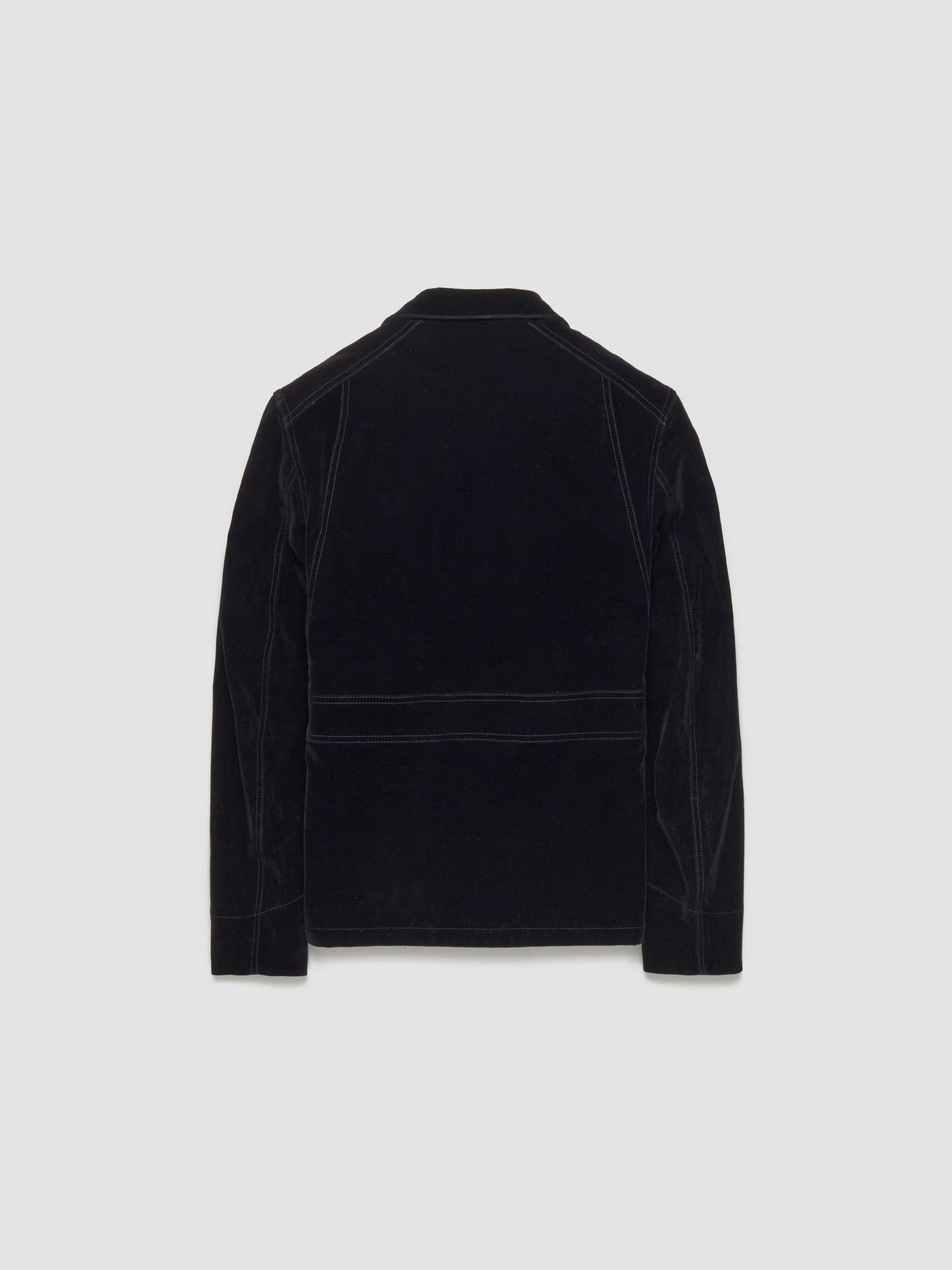 Velvet Denim Blouson in Black