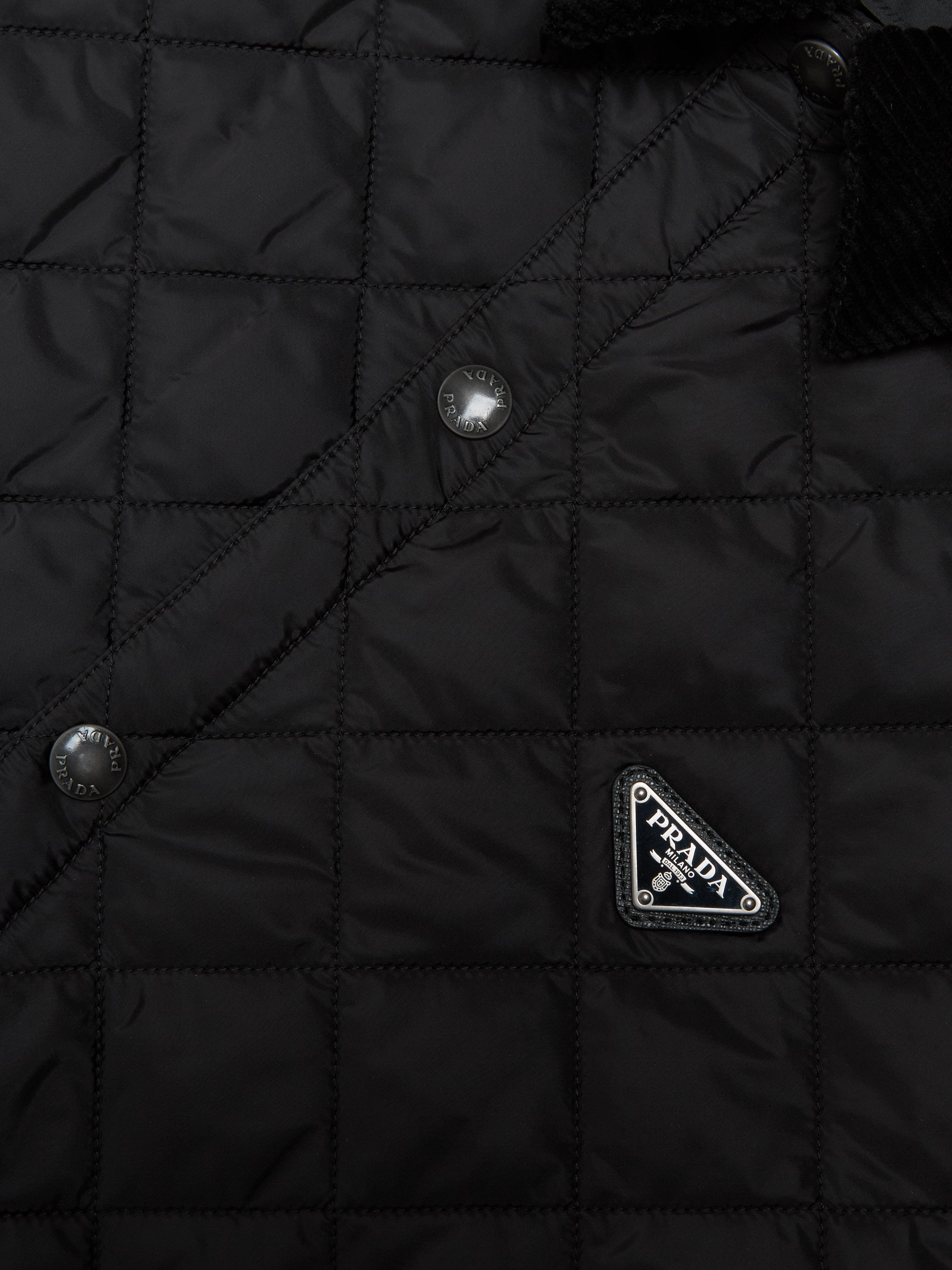 Re-Nylon Quilted Jacket in Black