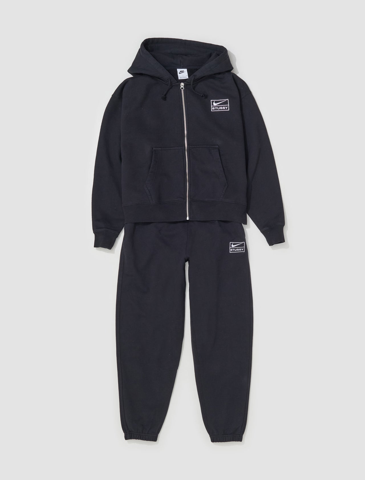 x Stüssy Washed Fleece Hoodie in Black