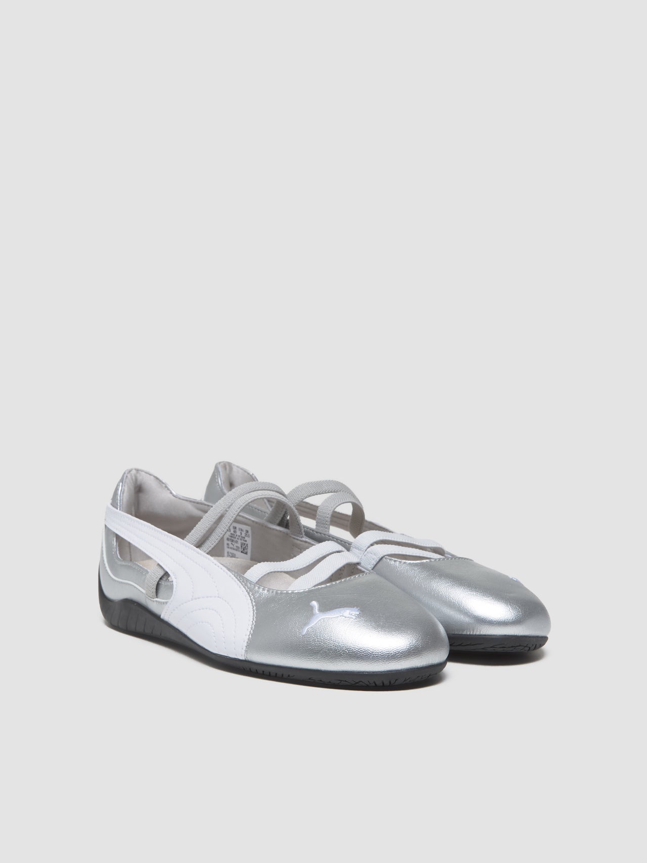 Speedcat Ballet Sneaker in Silver & White