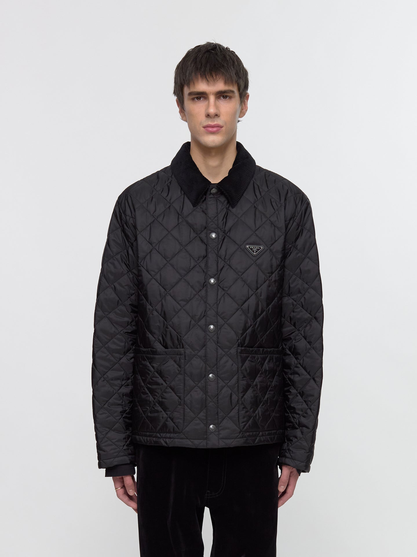 Re-Nylon Quilted Jacket in Black