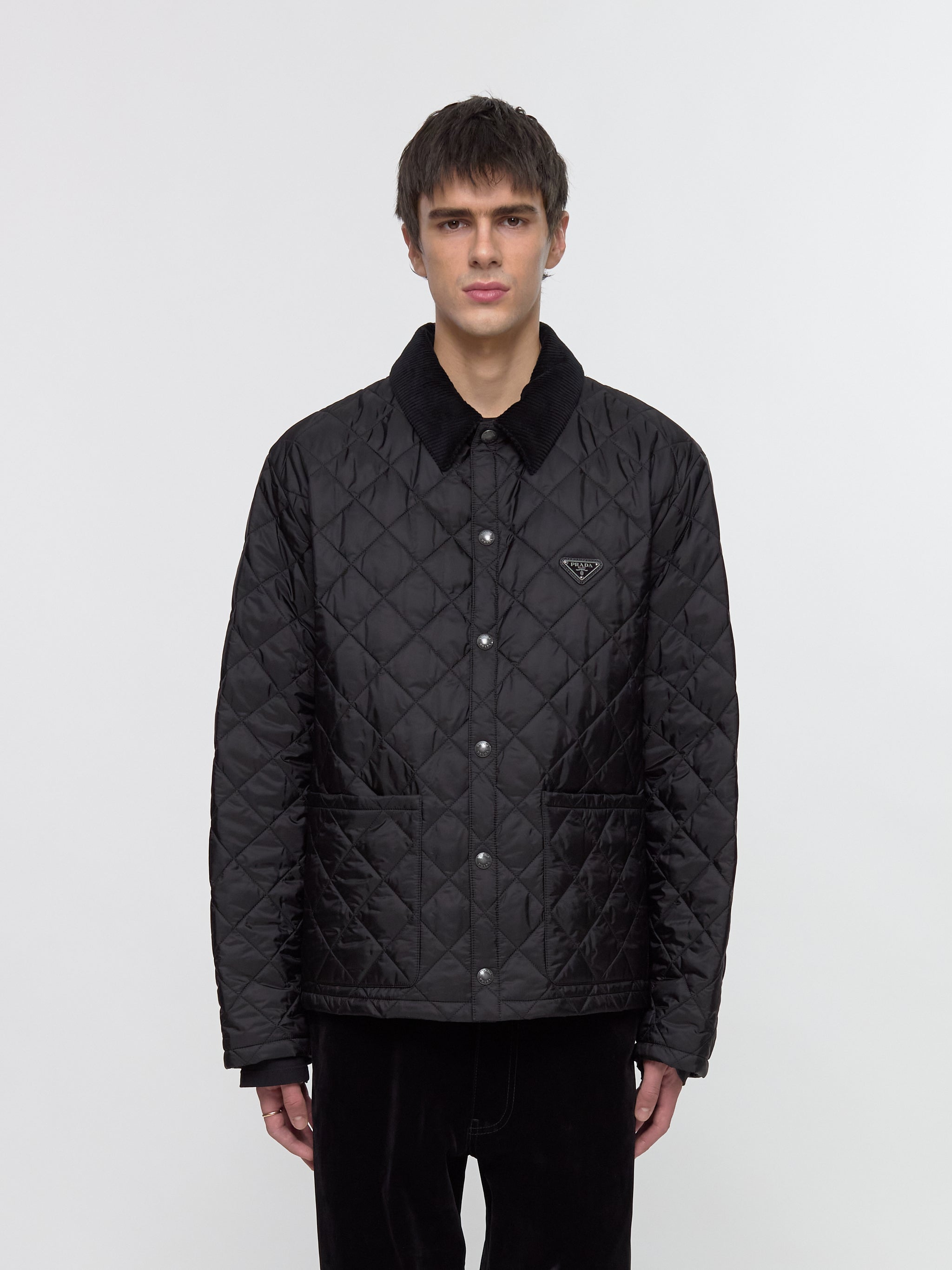 Re-Nylon Quilted Jacket in Black