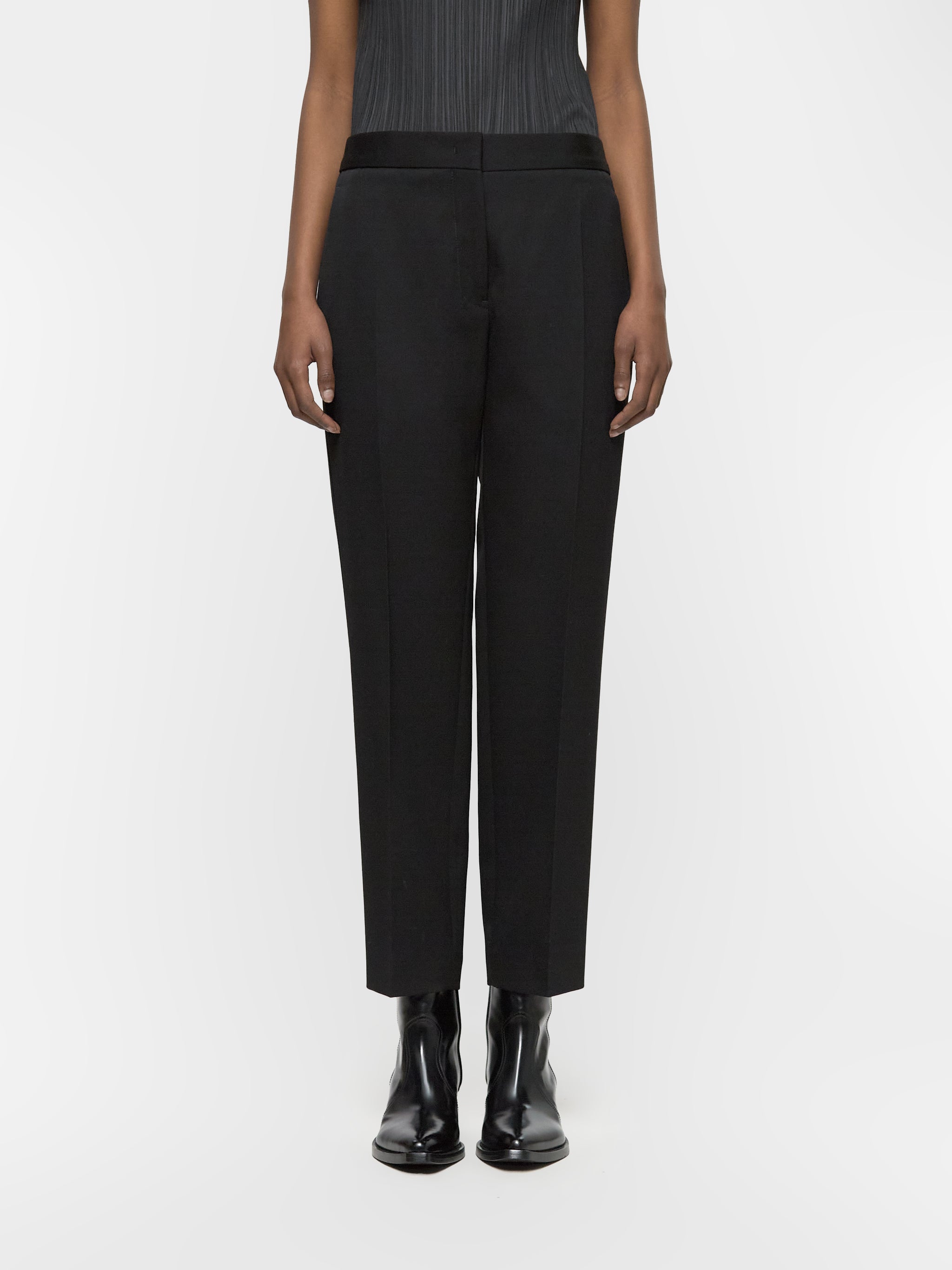 Gabardine Tailored Trousers in Black