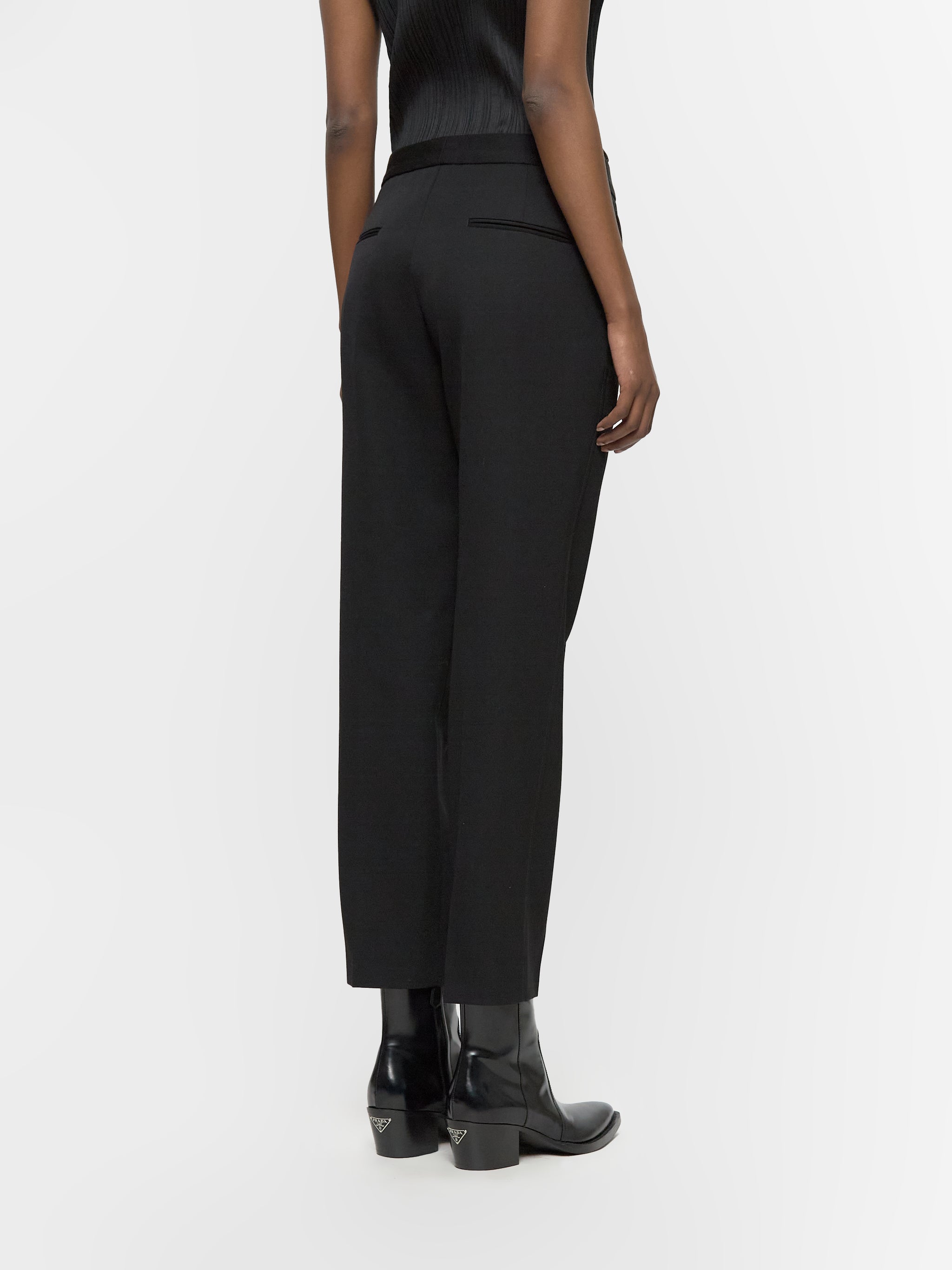 Gabardine Tailored Trousers in Black