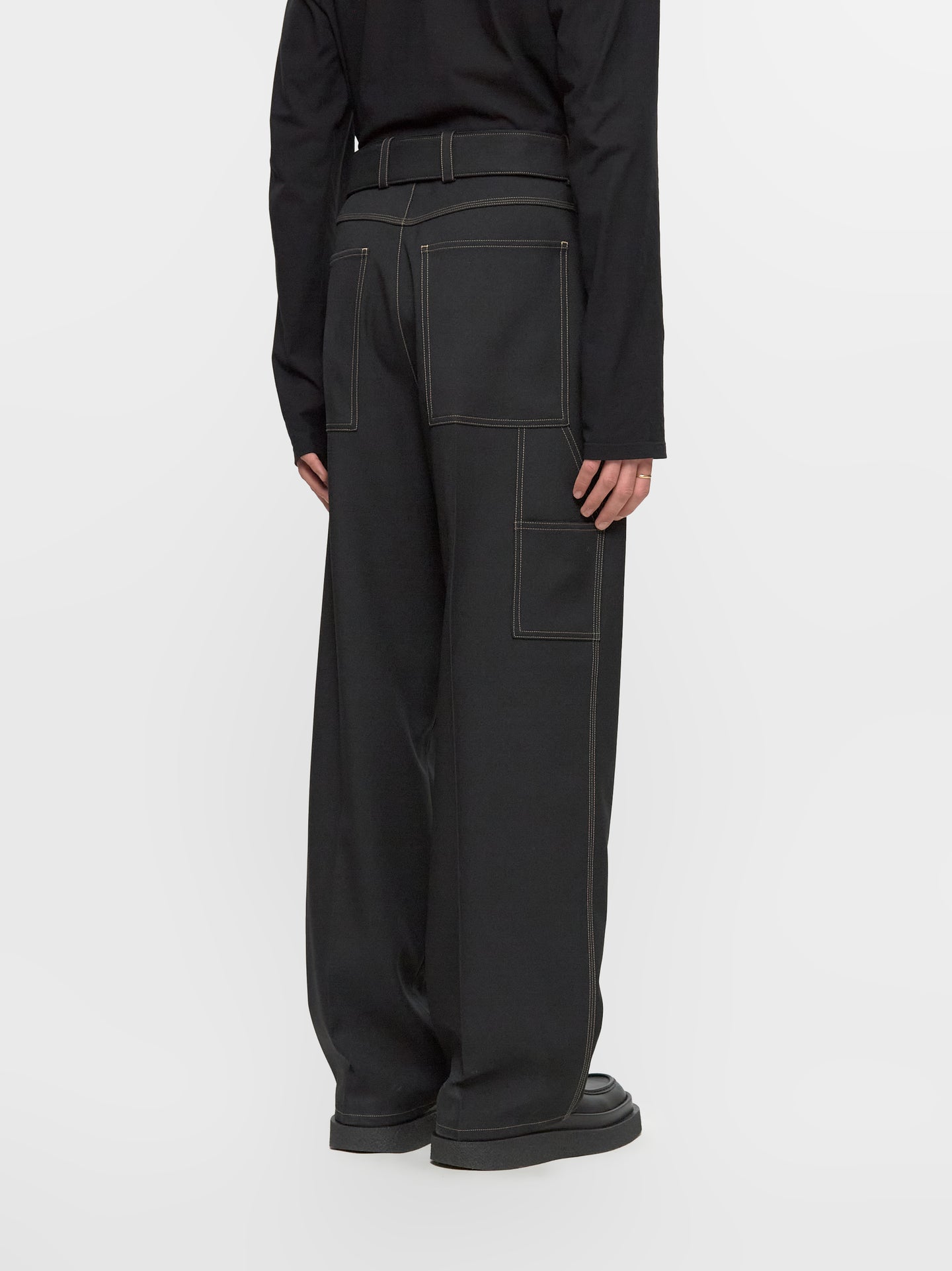 Belted Trousers in Black